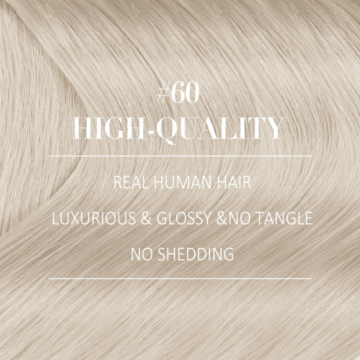 Youngsee 16 inches Clip in Hair Extensions Remy Blonde #60 7pcs Silk Straight Thick Clip in Hiar Extensions Remy Human Hair 120g Per Pack: 16, 60