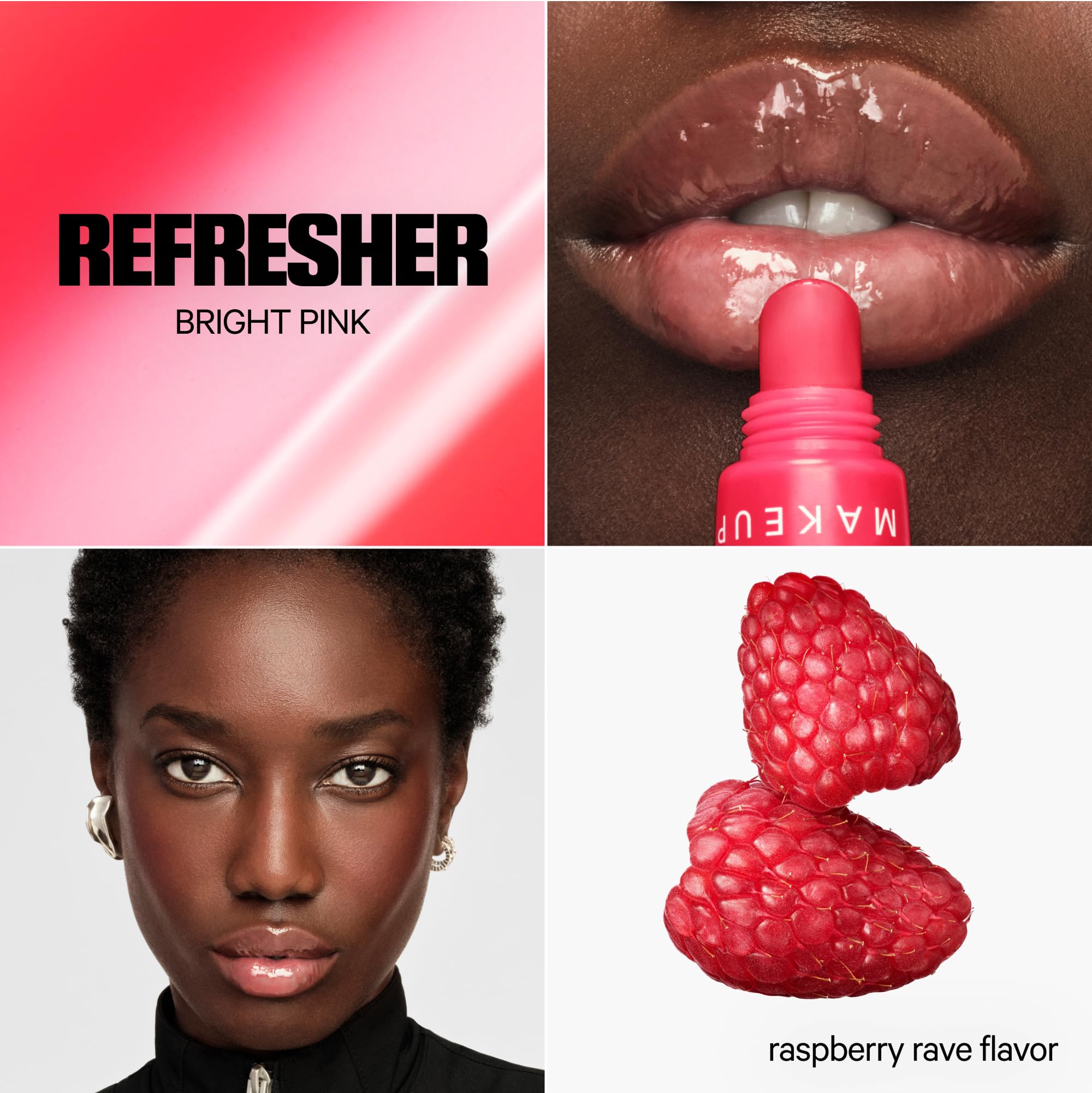 Milk Makeup Balmade Electrolyte Lip Balm – Hydrating, Sheer Gloss Nourishes + Replenishes Moisture – Clean, Vegan Formula with High-Shine Finish – Refresher (Bright Pink, Raspberry Rave), 0.4oz