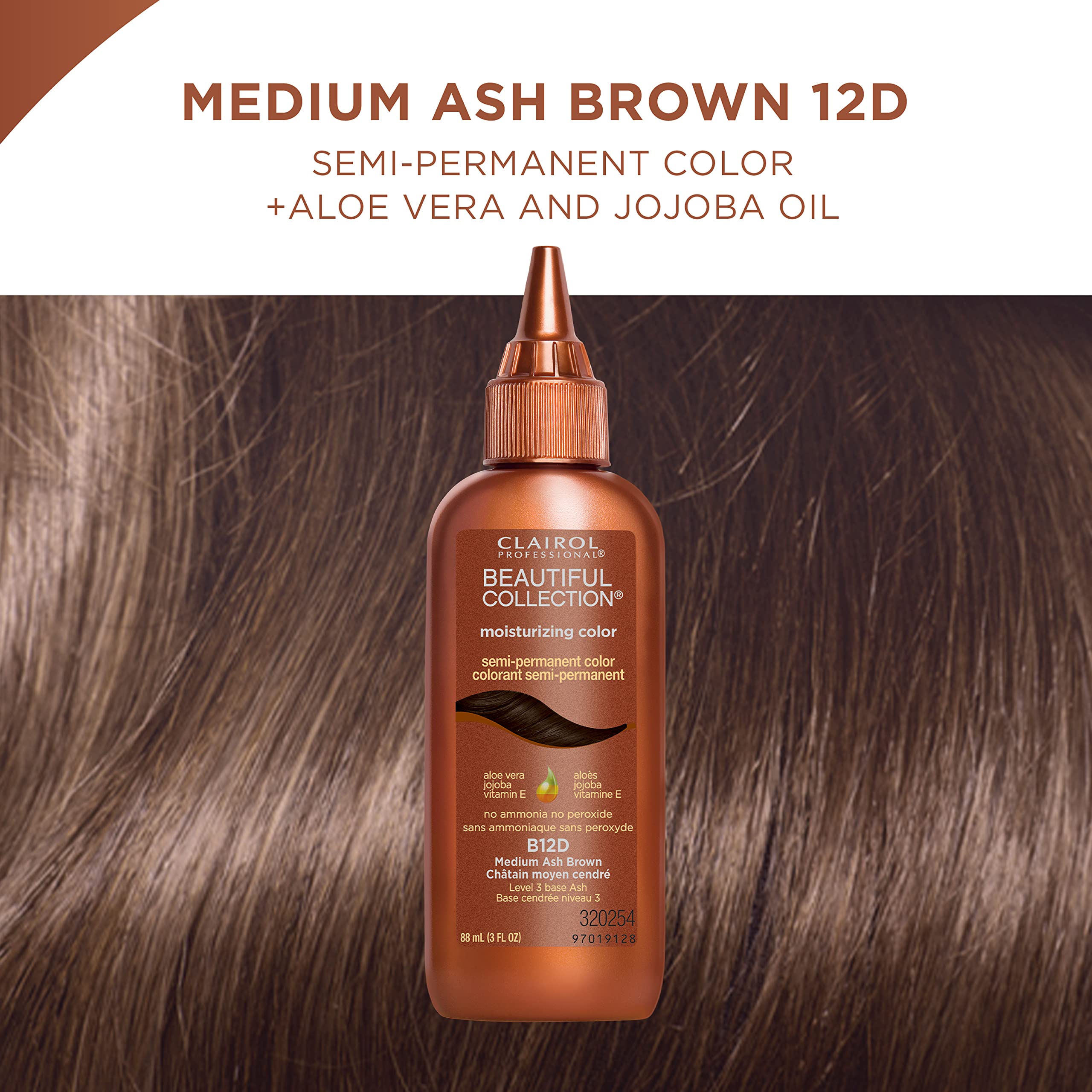 Clairol Professional Beautiful Collection, 12d Medium Ash Brown, 3 oz.