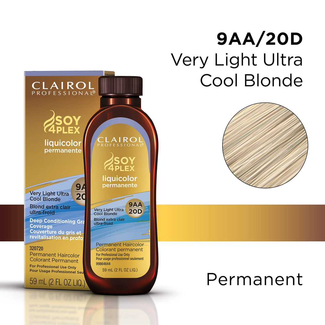 Clairol Professional Permanent Liquicolor for Hair, 9aa Very Light Cool Blonde, 2 oz.