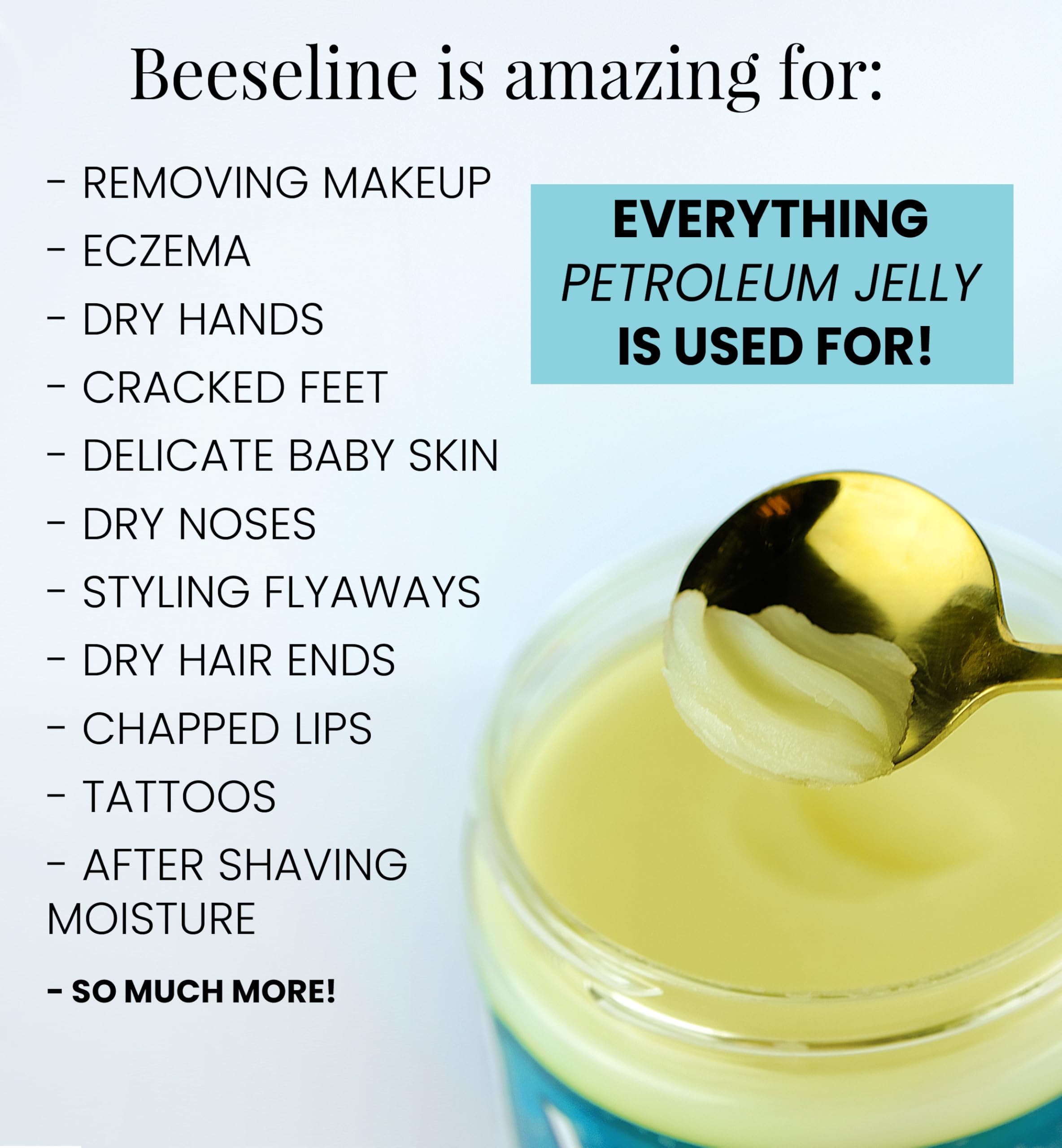 Beesalene Original Unpetroleum - 100% Natural & Hypoallergenic Alternative to Petroleum Jelly - Lips, Hands, Baby, Makeup Remover and More (Glass Jar) (4 oz)