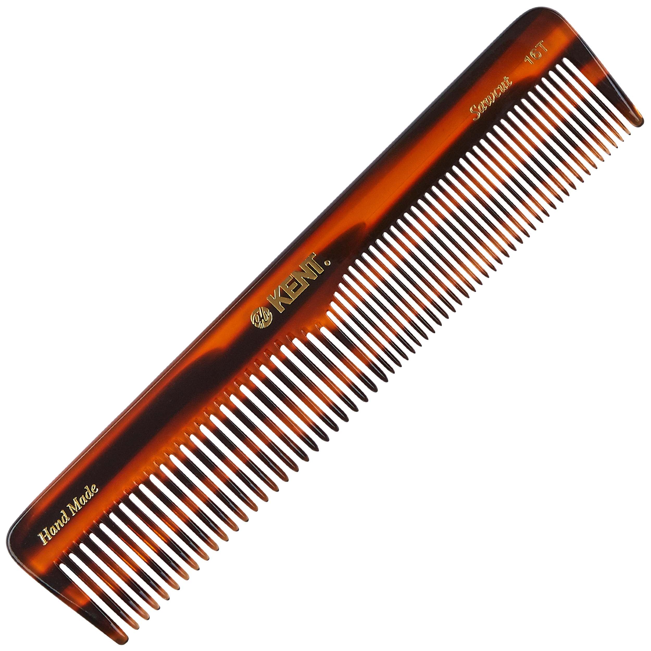 Kent - The Handmade Comb - 188 mm Extra Large Coarse and Fine Toothed Sawcut 16T (3-Pack)