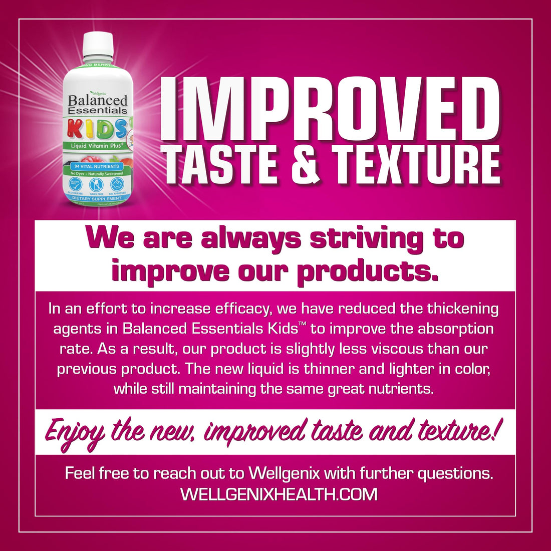 Wellgenix Balanced Essentials Liquid Kids Vitamin - Nutritional Multivitamin for Picky Eaters - Boost Immune System and Overall Health -Children, Toddler -Berry Flavor 16 Fl Oz