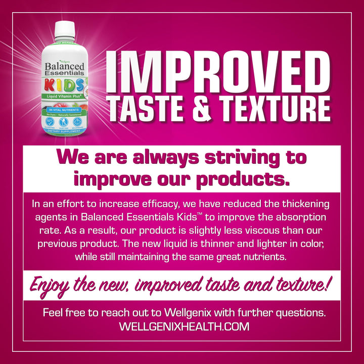 Wellgenix Balanced Essentials Liquid Kids Vitamin - Nutritional Multivitamin for Picky Eaters - Boost Immune System and Overall Health -Children, Toddler -Berry Flavor 16 Fl Oz