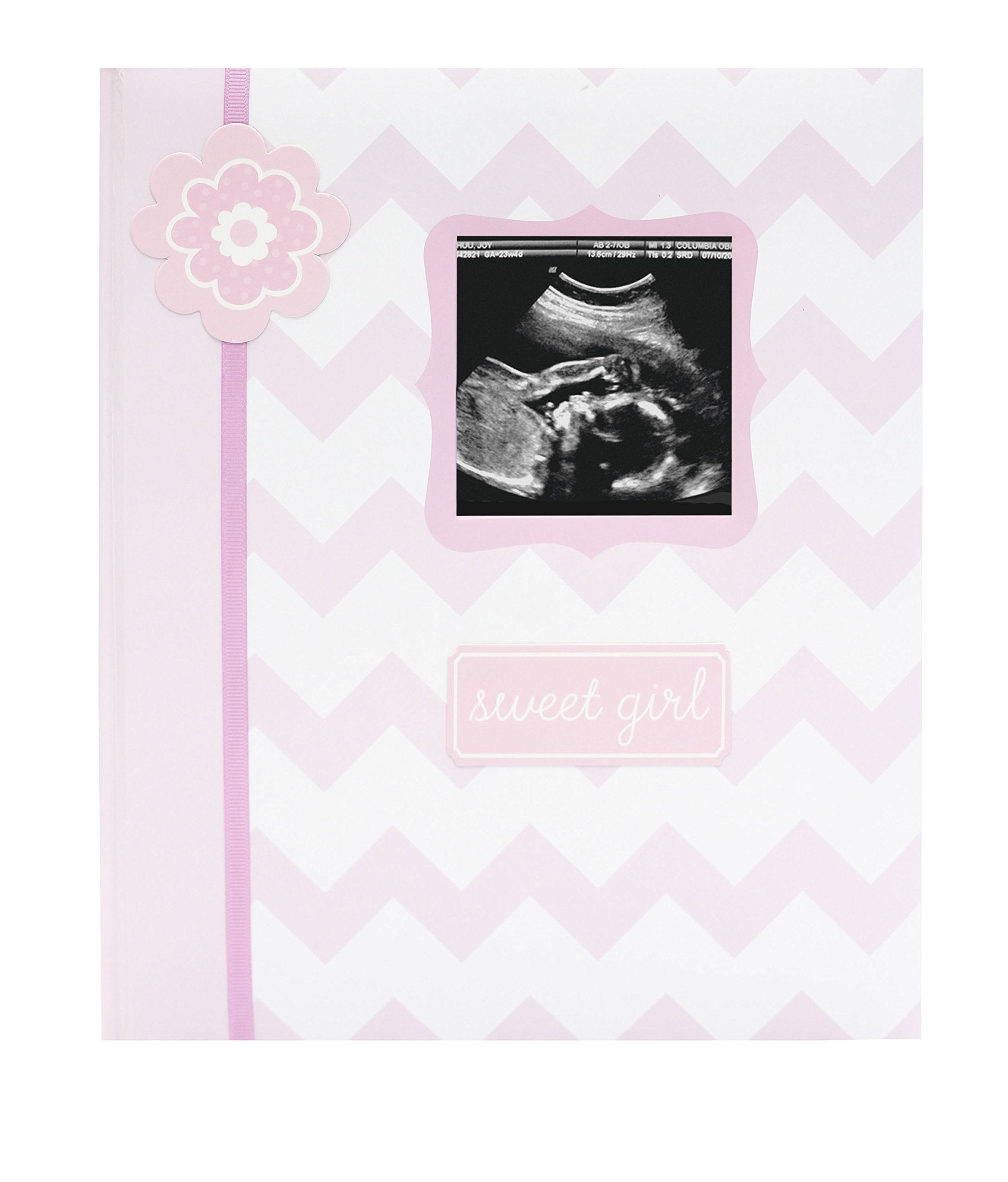 Lil Peach First 5 Years Chevron Baby Memory Book, Newborn Milestone Journal, Baby Girl Gift, Gift For New And Expecting Parents, Pink 1 Count (Pack of 1)