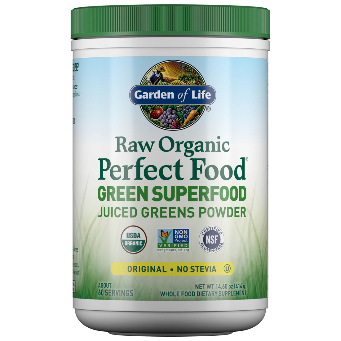 Garden of Life Super Greens Powder Smoothie & Mix, Probiotics & Digestive Enzymes for Digestive Health, Organic Superfoods Nutrition Fruit and Vegetables for Women & Men Energy, Original, 60 Servings