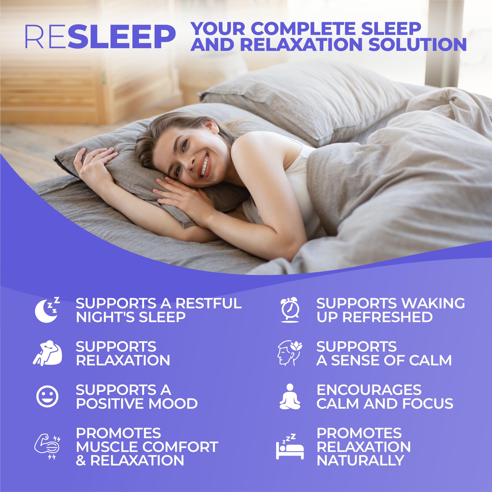 HerbaMe Sleep Aid Support Supplement - Melatonin Free Formula with Magnesium, Valerian, Chamomile, Apigenin, Helps Restful Sleep and Relaxation, No Grogginess Sleeping Pills