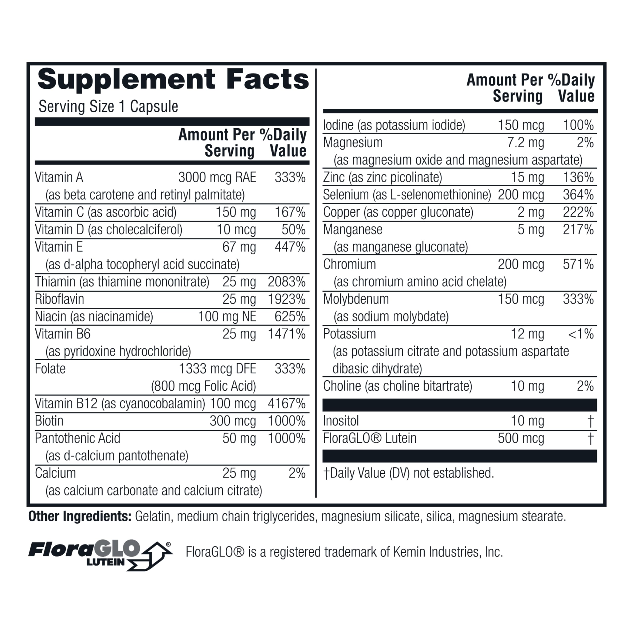 Twinlab Daily One Caps Without Iron - Nutritional Supplement with Zinc, B Vitamins, Magnesium, and More - 60 Capsules - 2 Pack