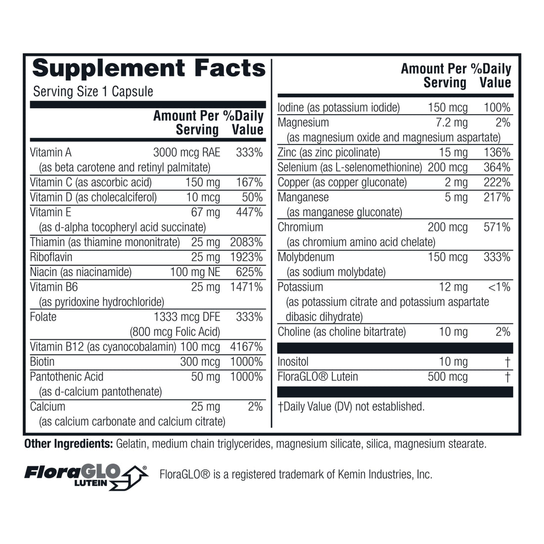 Twinlab Daily One Caps Without Iron - Nutritional Supplement with Zinc, B Vitamins, Magnesium, and More - 60 Capsules - 2 Pack