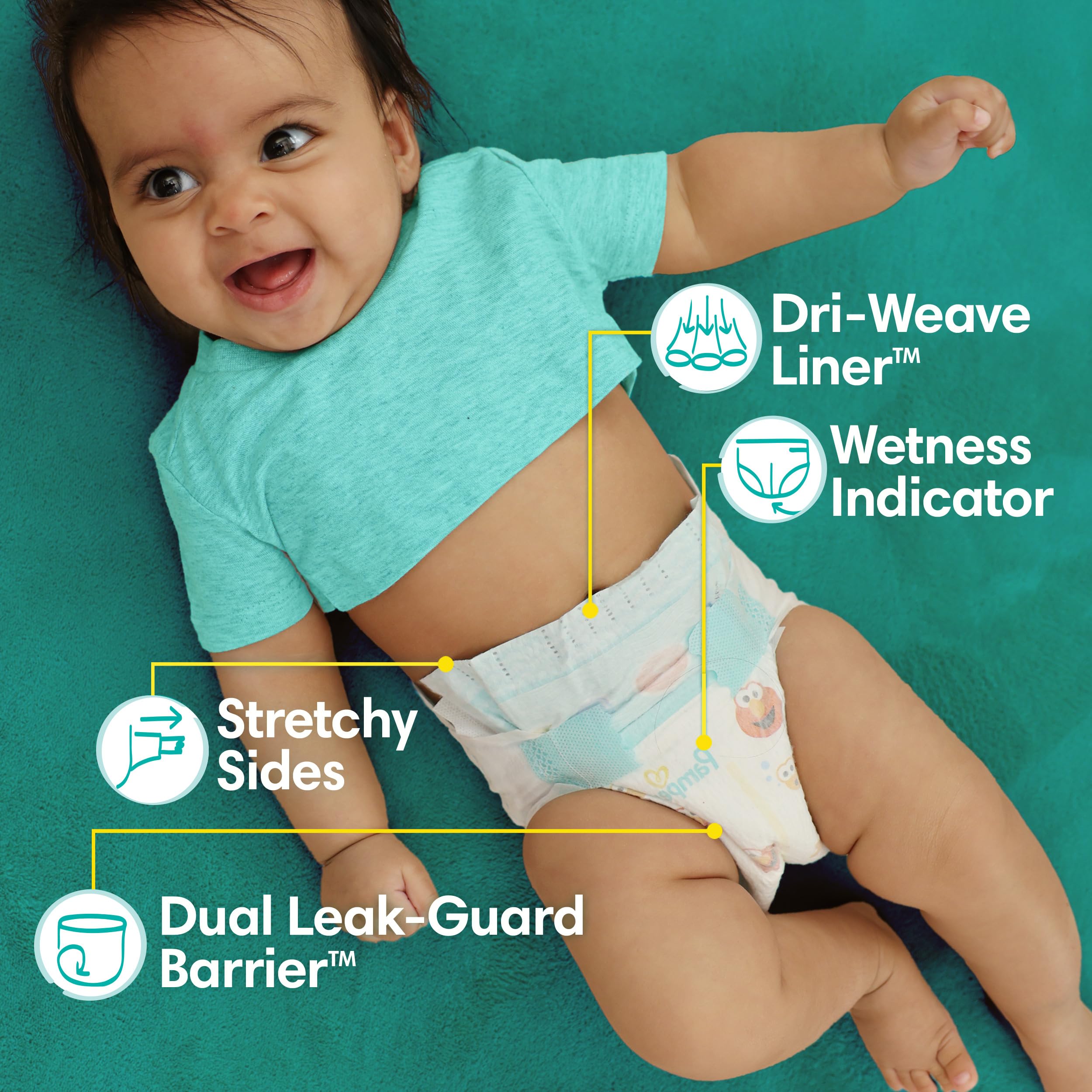 Pampers Diapers - Baby Dry - Size 6, 144 Count, Absorbent Disposable Infant Diaper (Packaging May Vary)
