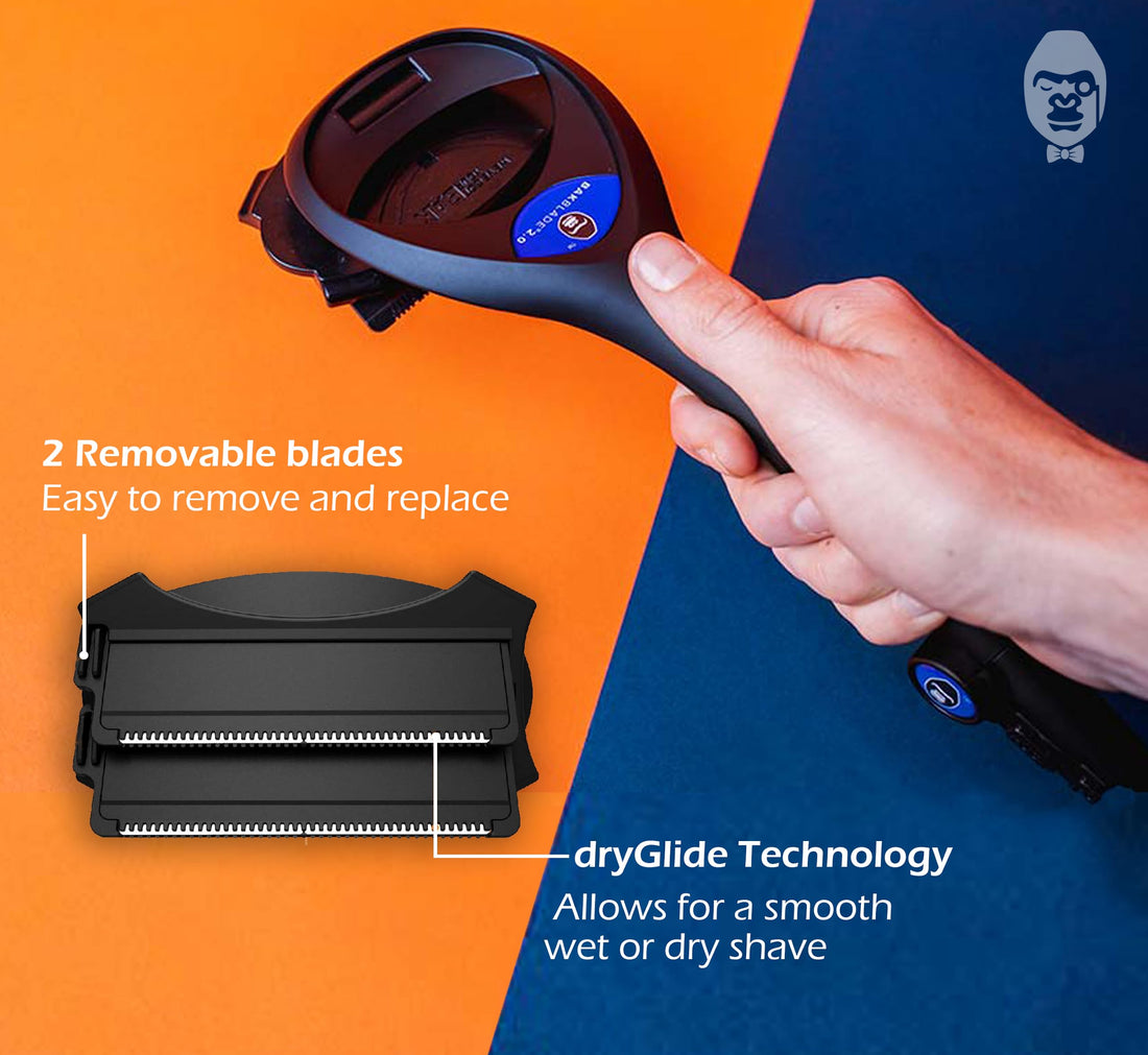 BAKblade 2.0 PLUS - Back Hair Removal and Body Shaver (DIY), Easy to Use Curved Handle for a Close, Pain-Free Shave Wet or Dry