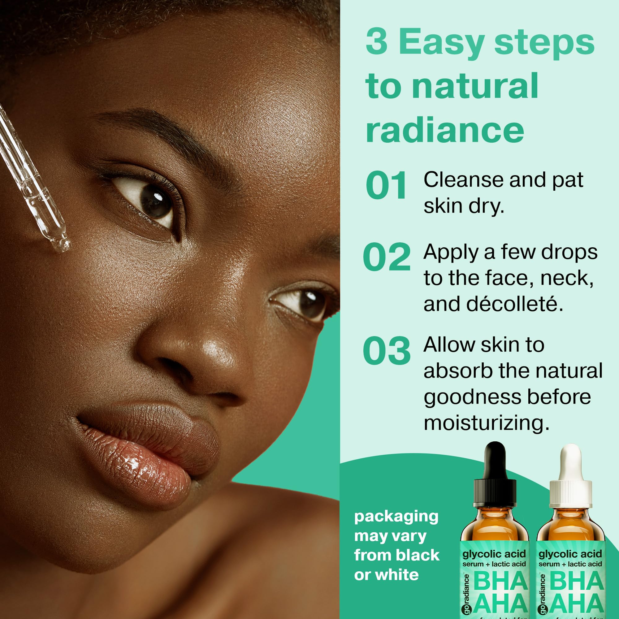 2X BIGGER 2OZ, Go Radiance 5% Glycolic Acid Serum, Salicylic Acid Serum for Acne-prone Skin, BHA Liquid Exfoliant, AHA Peel Lactic Acid Serum, Gentle Glycolic Acid Peel For Oil Control & Pore Reducer