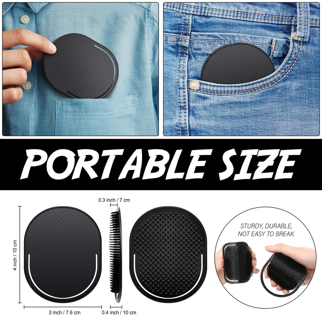 6 Pieces Pocket Palm Combs Pocket Brush, Shampoo Brushes, Scalp Massager Comb, Massager Hair Brush Comb for Men Travel