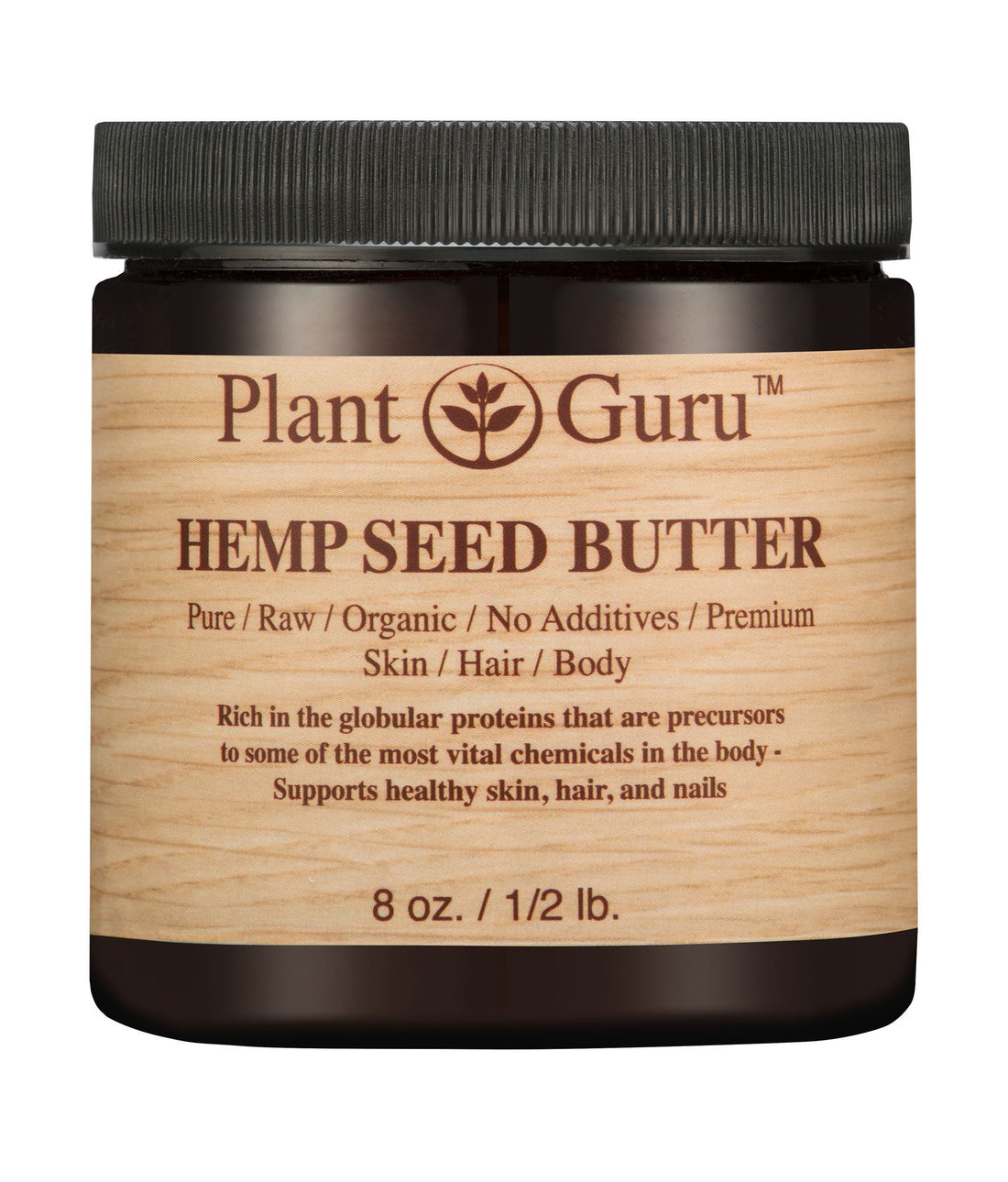 Hemp Seed Butter 8 oz. 100% Pure Raw Fresh Natural Cold Pressed. Skin Body and Hair Moisturizer, DIY Creams, Balms, Lotions, Soaps.