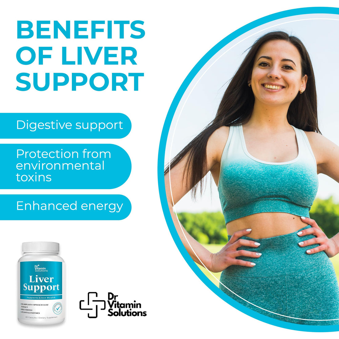 DR VITAMIN SOLUTIONS Liver Cleanse Detox and Repair - Milk Thistle Supplement with Chlorophyll, Digestive Enzymes, Artichoke & Dandelion for Natural Gallbladder Support, 30 Vegan Capsules