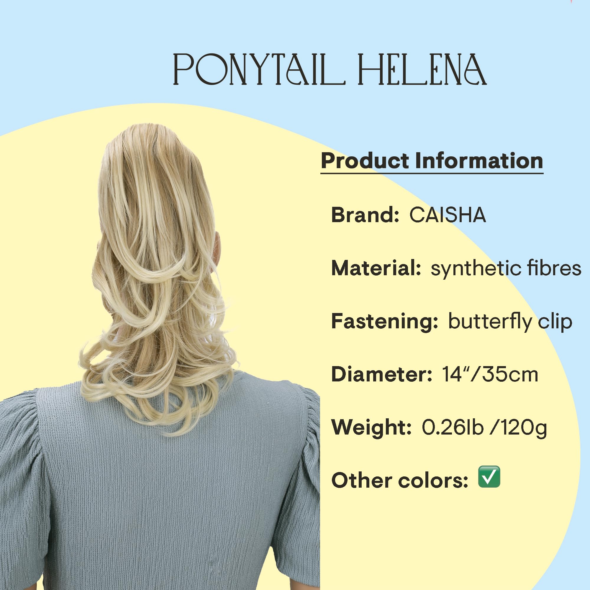 Blond mix # 26T613C H136 : PRETTYSHOP 14 Hair Piece Ponytail Extension wavy Nature Looking Heat-Resisting Blond mix # 26T613C H136