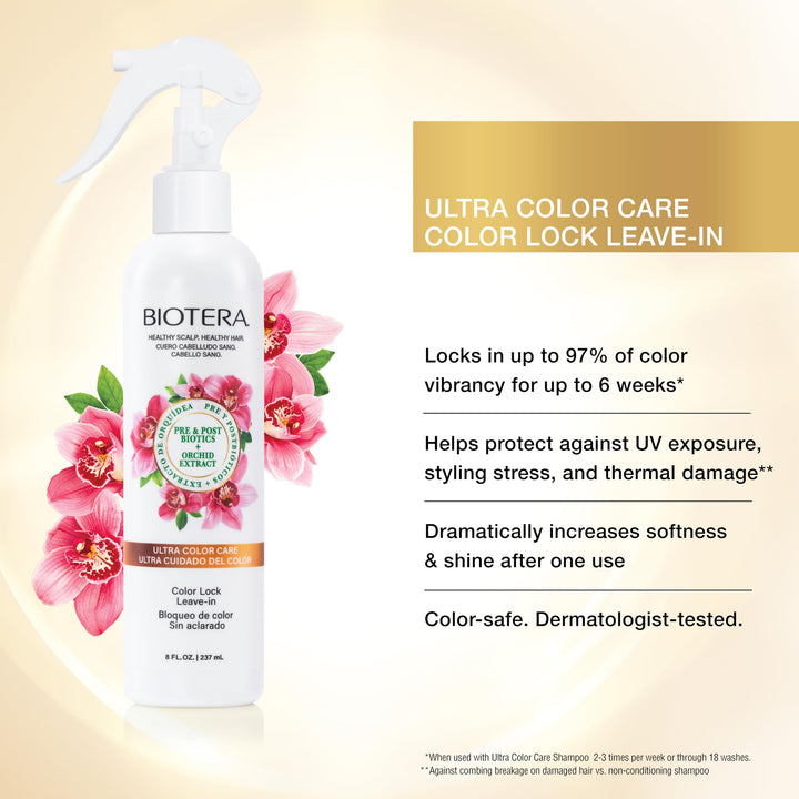 Biotera Ultra Color Care Color Lock Leave-In Conditioner | Locks In Color Vibrancy | Color-Treated Hair | Microbiome Friendly | Vegan & Animal Test-Free | Paraben & Sulfate-Free | Color-Safe