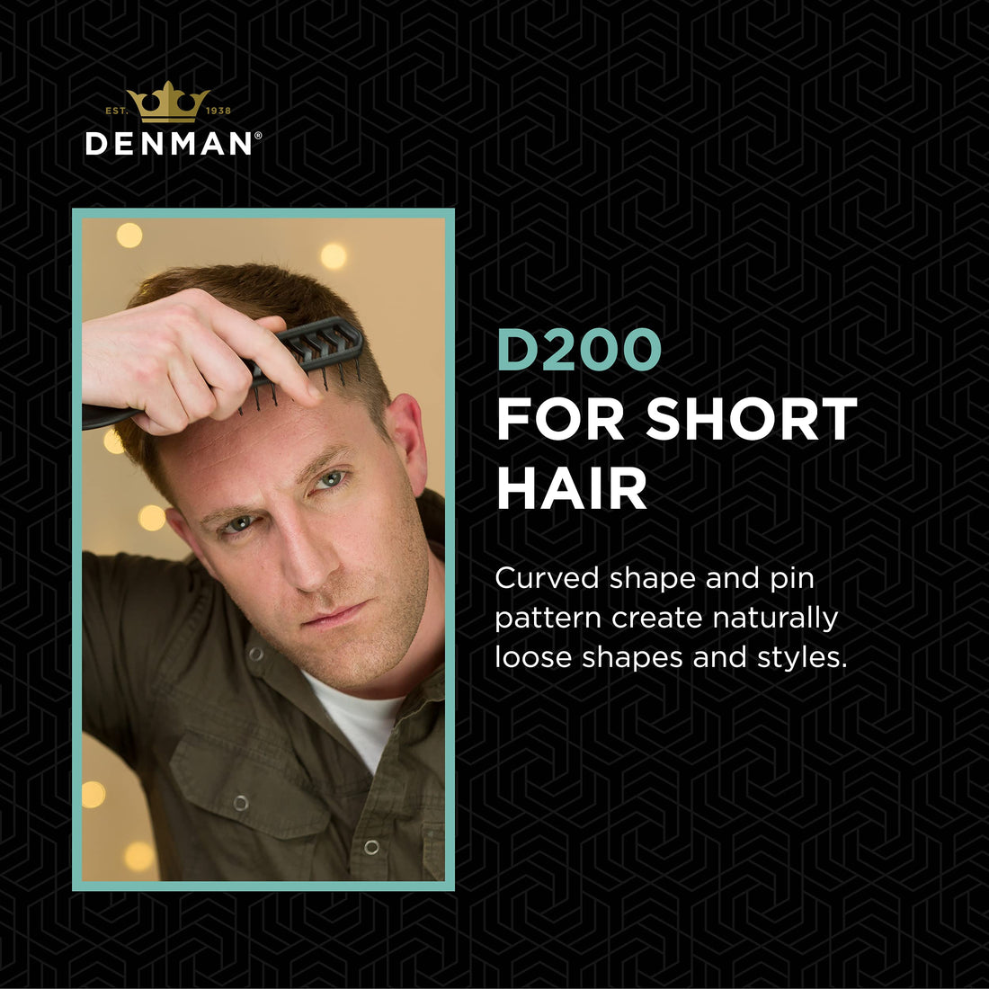 Denman Flexible Vent Brush D200 - Detangling Brush With Lightweight Grip & Control – Perfect For Styling During Blow-Dry & Detangling Wet & Dry Hair – Black (Pack of 1)