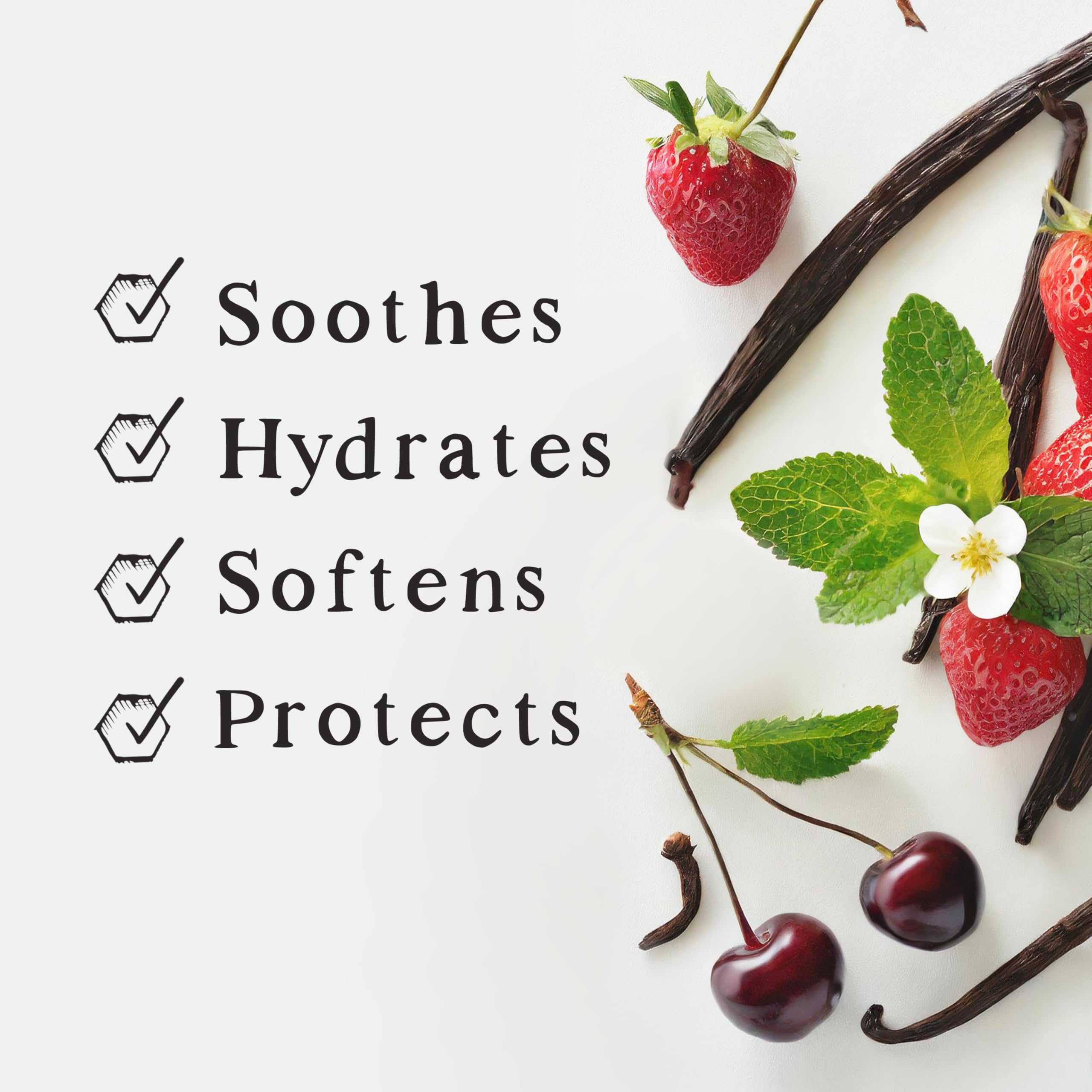 Natural Lip Balm – Variety Pack - Organic & Natural Ingredients - Beeswax Based Lip Care Chapstick - Great Gift - Farm & Bee - 0.15oz (Pack of 4 - Vanilla Bean/Peppermint/Strawberry/Cherry)