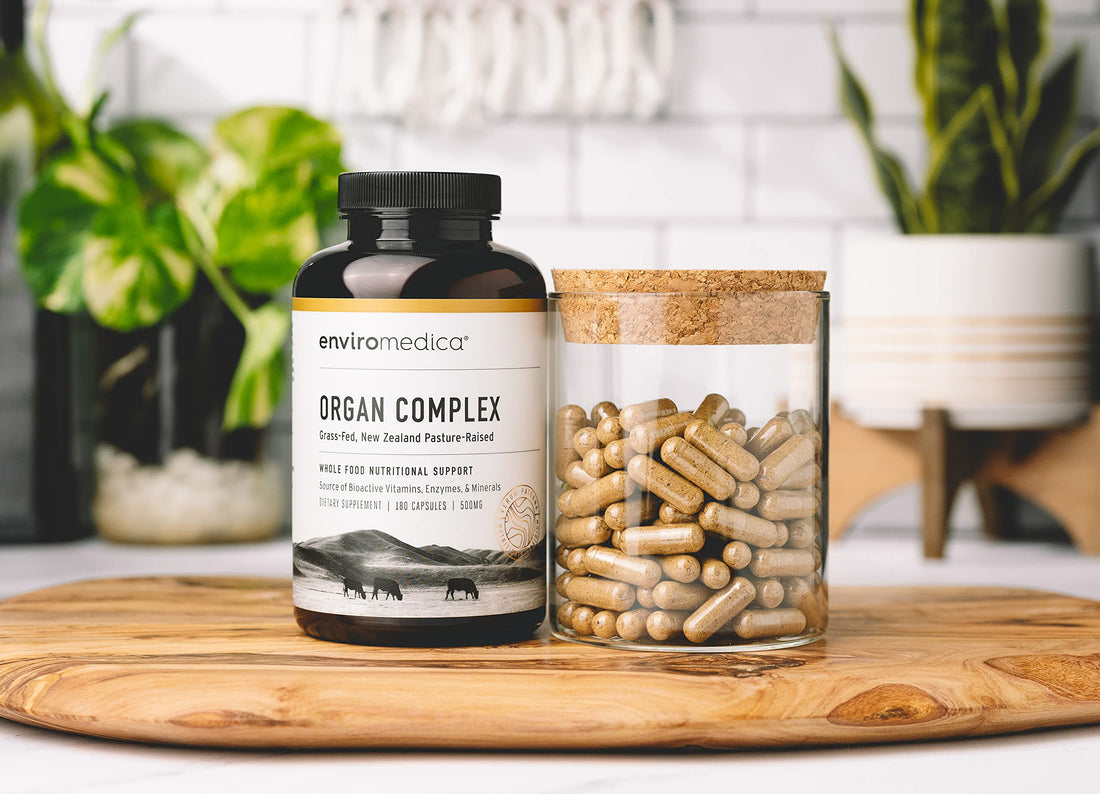 Enviromedica Grass-Fed Organ Complex: Freeze-Dried Beef Liver, Kidney, Heart, and Pancreas (180 ct)