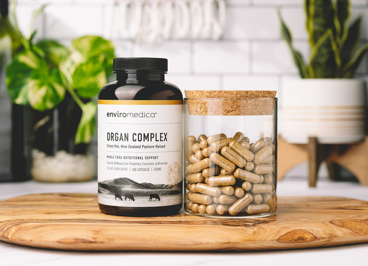 Enviromedica Grass-Fed Organ Complex: Freeze-Dried Beef Liver, Kidney, Heart, and Pancreas (180 ct)