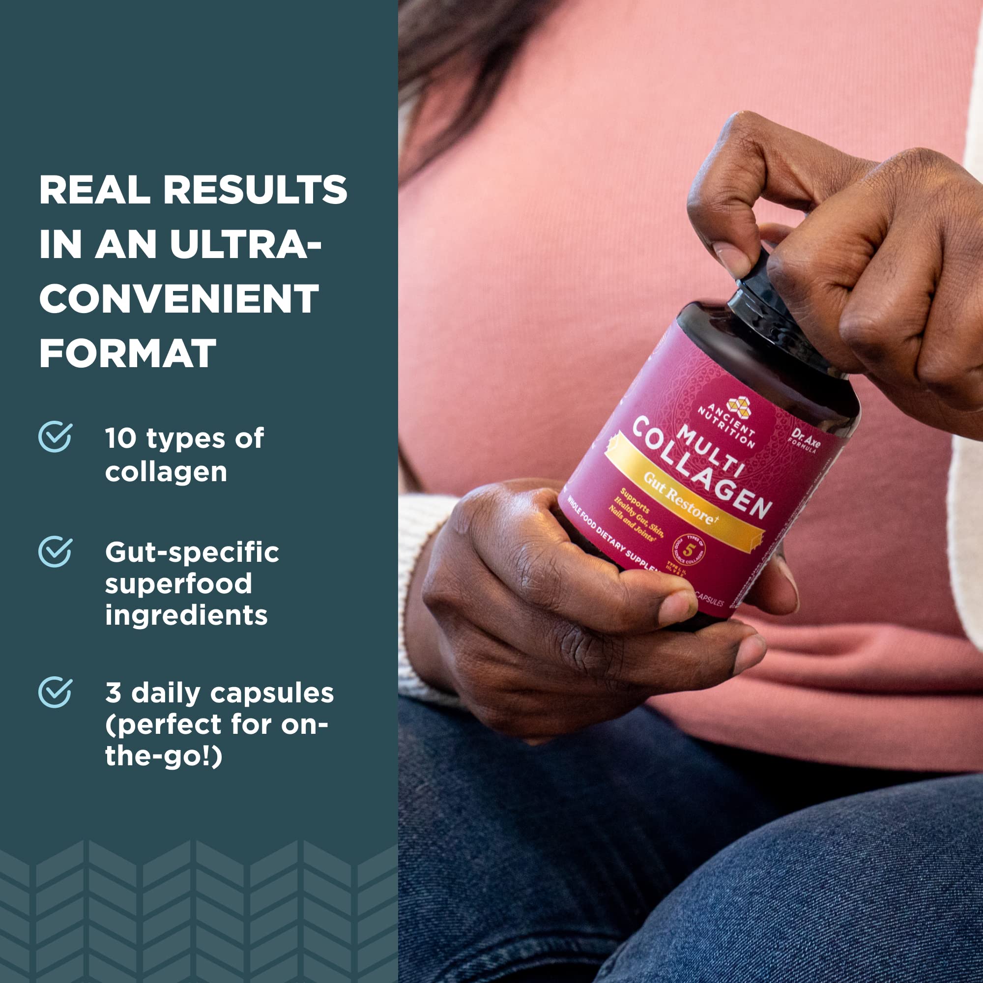 Collagen Pills with Probiotics for Gut Health by Ancient Nutrition, Multi Collagen Capsules Gut Restore 90 Ct, Supports Gut, Joints, Hair & Nails, Gluten Free, Paleo and Keto Friendly