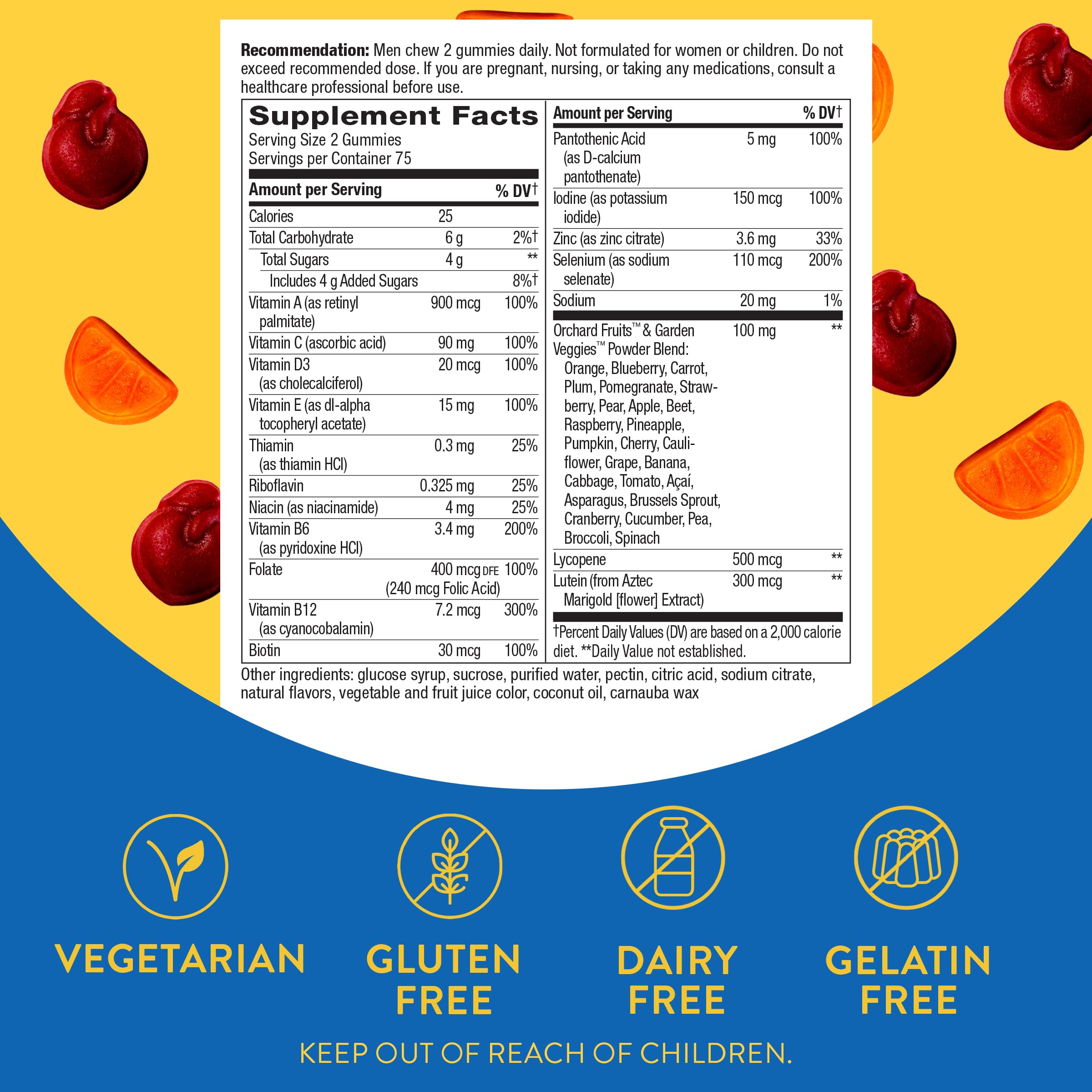 Nature’s Way Alive! Men’s 50+ Daily Gummy Multivitamins, Supports Healthy Brain, Eyes, Heart*, B-Vitamins, Gluten-Free, Vegetarian, Fruit Flavored, 150 Gummies (Packaging May Vary)