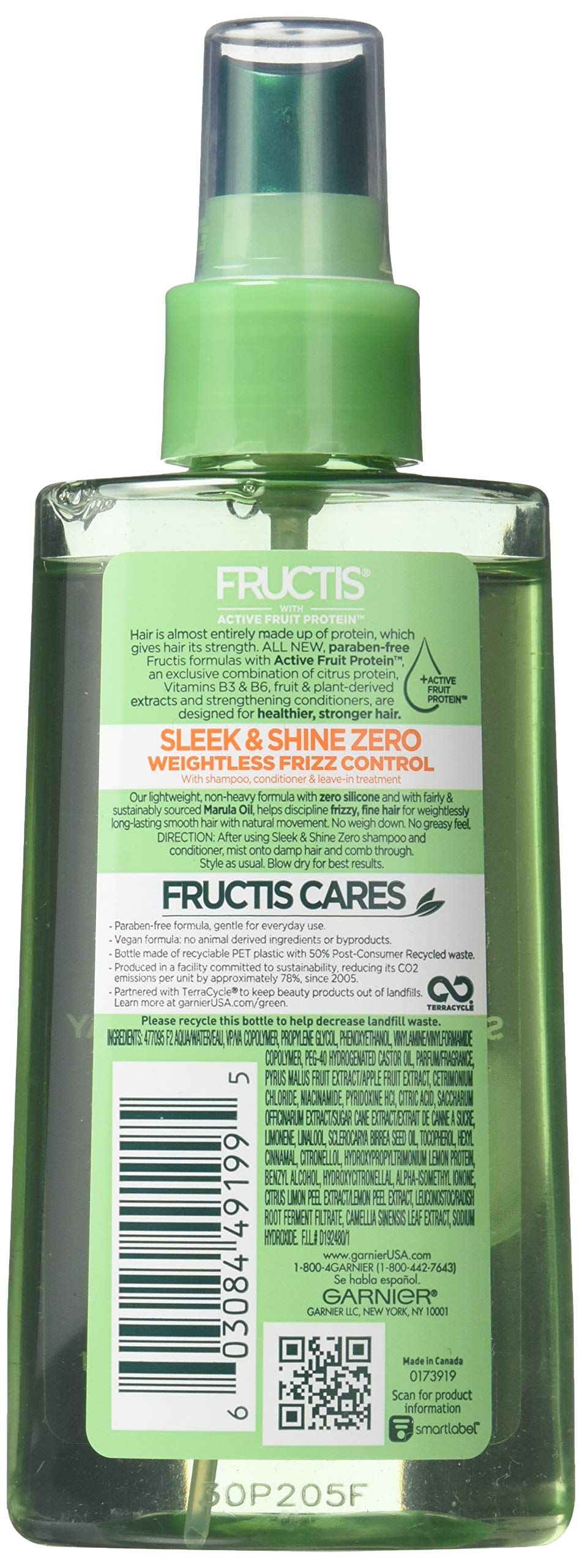 Garnier Fructis Sleek & Shine Zero Smoothing Light Spray 5 oz