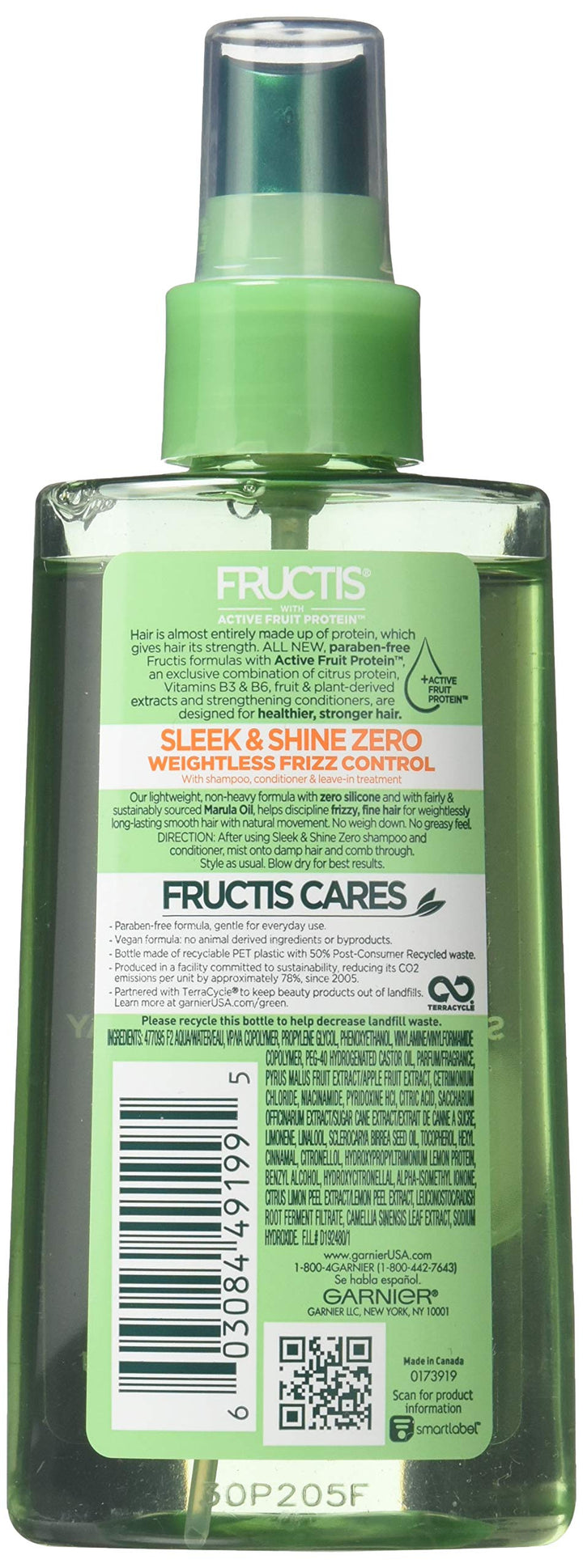 Garnier Fructis Sleek & Shine Zero Smoothing Light Spray 5 oz