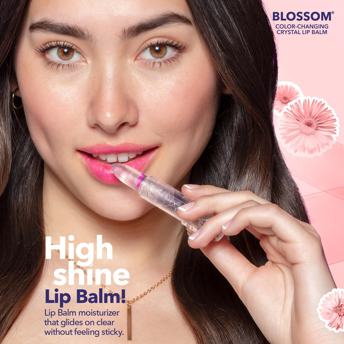 Blossom Crystal Lip Balm - Color Changing - Pink