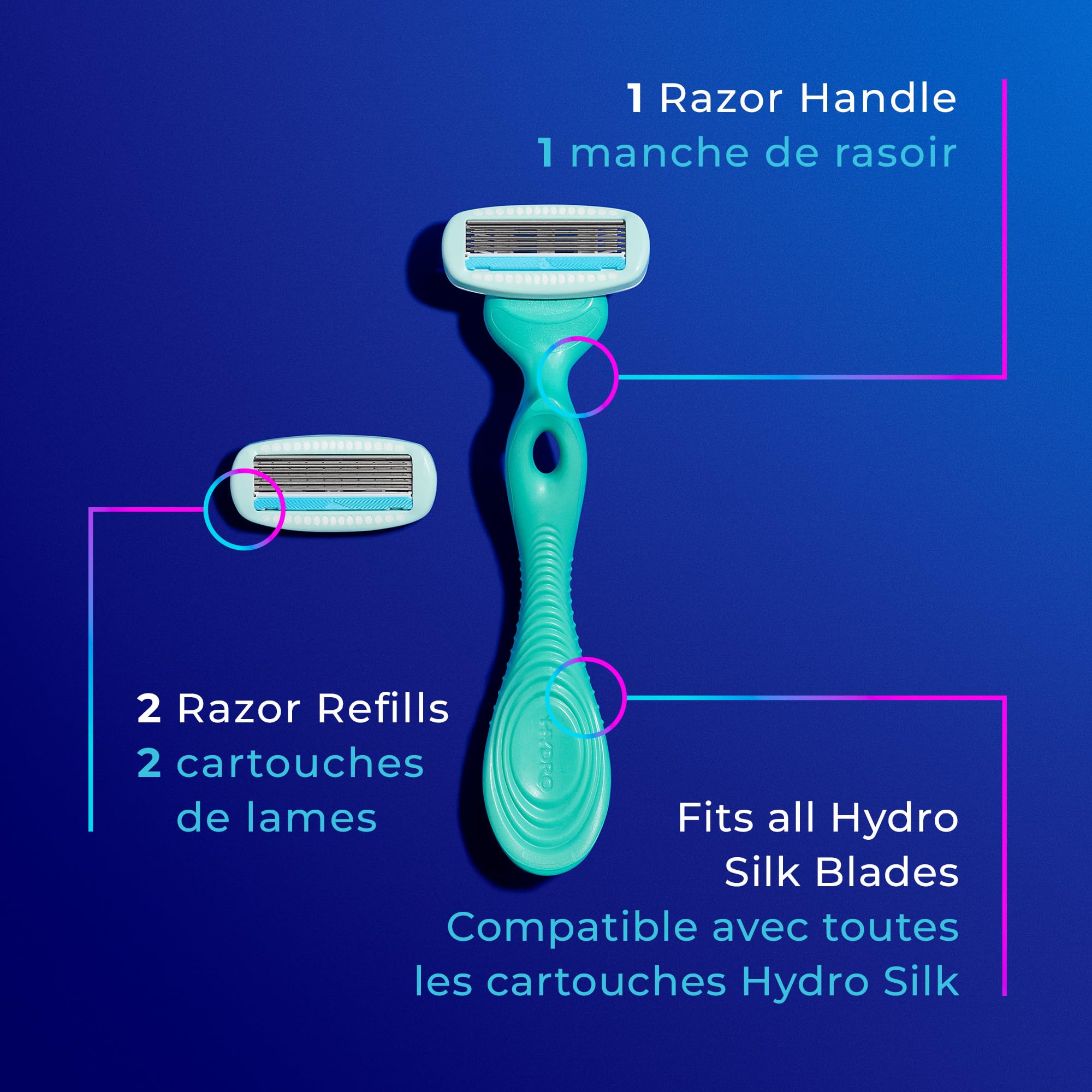 Schick Hydro Silk Sensitive Skin Razor for Women with 2 Moisturizing Razor Blade Refills