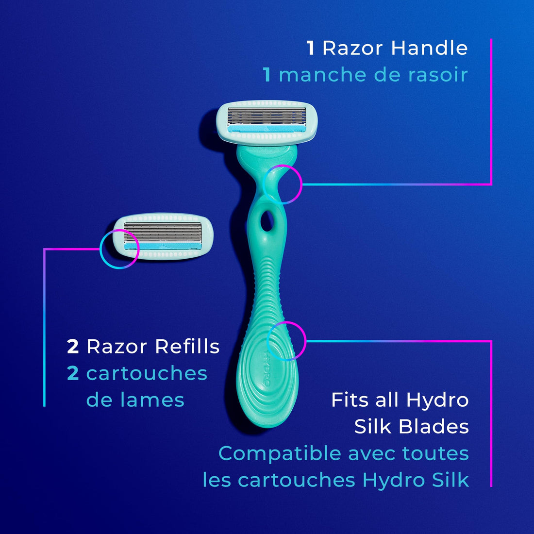 Schick Hydro Silk Sensitive Skin Razor for Women with 2 Moisturizing Razor Blade Refills