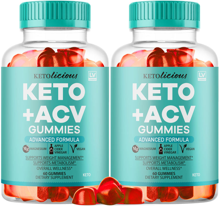 (2 Pack) Ketolicious Keto ACV Gummies Advanced Formula, Ketolicious Gummies, 120 Gummies for 2 Months