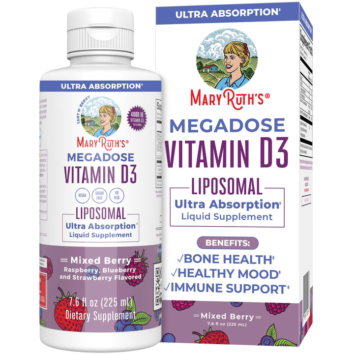 Megagose Vitamin D3 Liposomal by MaryRuth's| Vitamin D 4000 IU | Ultra Absorption | Immune Support for Adults | Bone Health | VIT D3 | Vegan | Sugar Free | Gluten Free | Non-GMO | 45 Servings