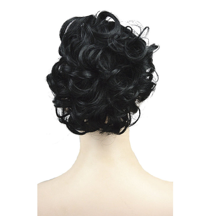 Lydell Short Ponytail Hair Extension Wavy Synthetic Hair-Piece with Jaw Claw (#1 Jet Black)
