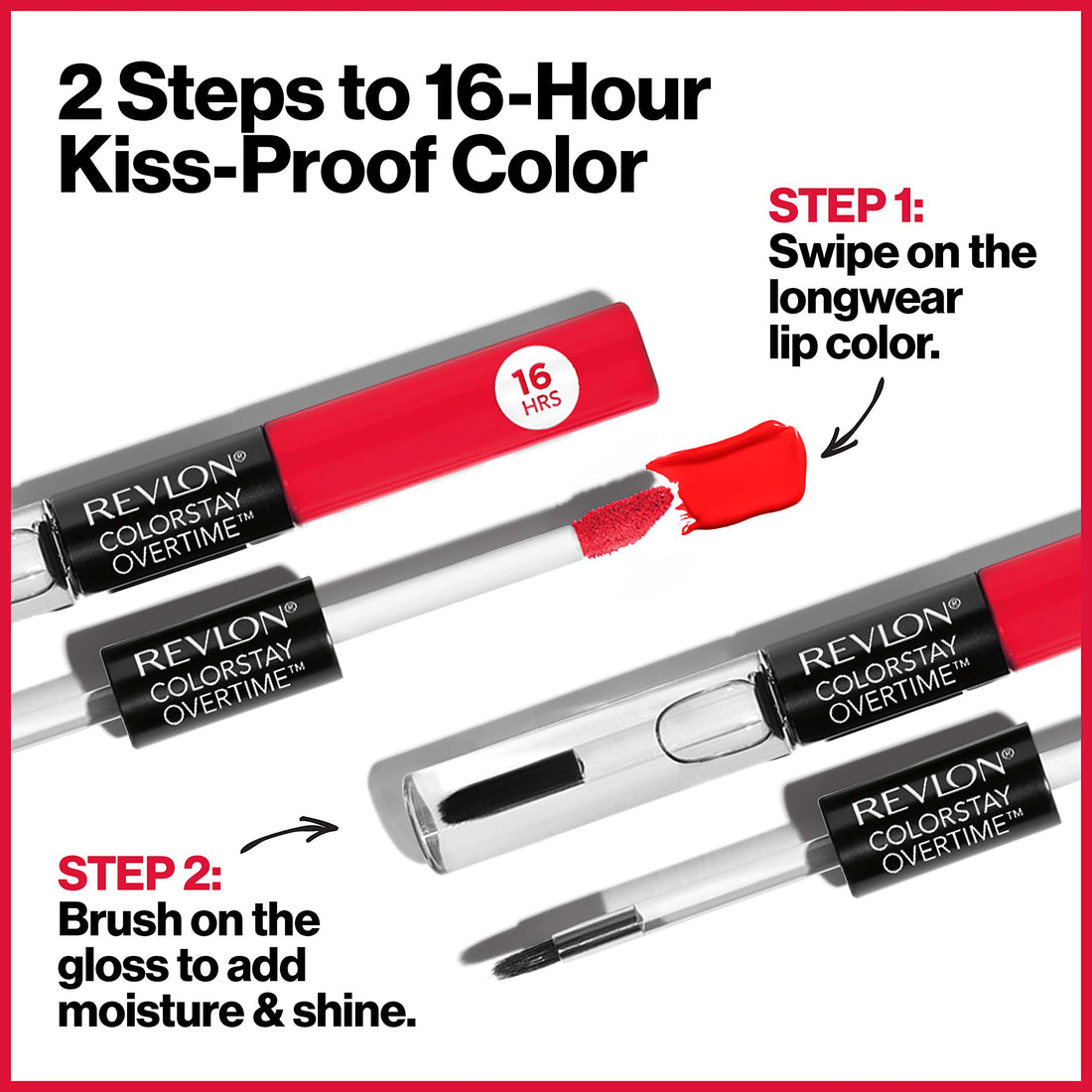 Revlon ColorStay Overtime Lipcolor, Dual Ended Longwearing Liquid Lipstick with Clear Lip Gloss, with Vitamin E in Nude, No Coffee Break (570), 0.07 oz
