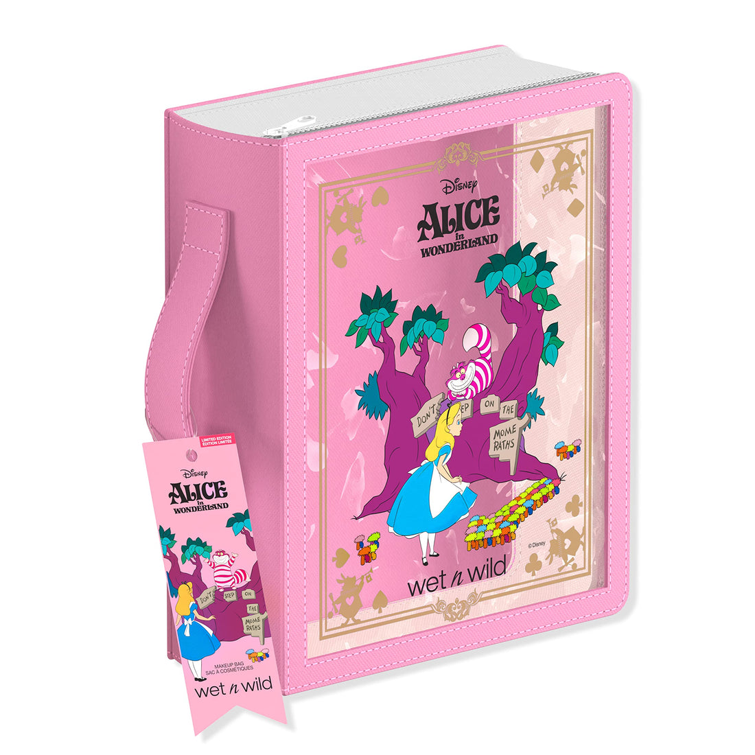 wet n wild Alice in Wonderland Makeup Bag, Limited Edition Collection Travel Pouch with Full-Zip Closure & Flexible Cotton Design