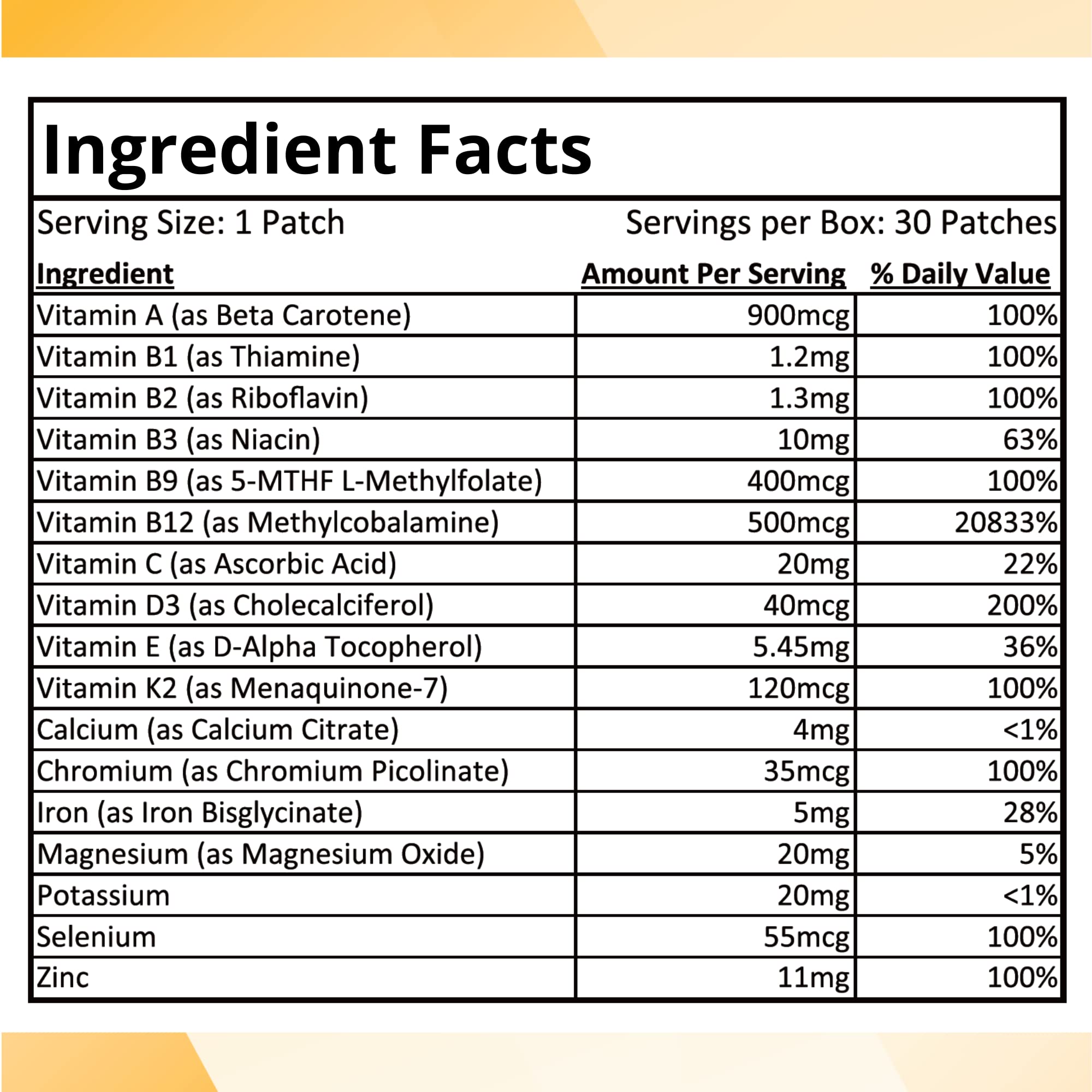 Diamond Hills Multi Patch-Up – 30ct Daily Patches – No Calories & Sugar Free