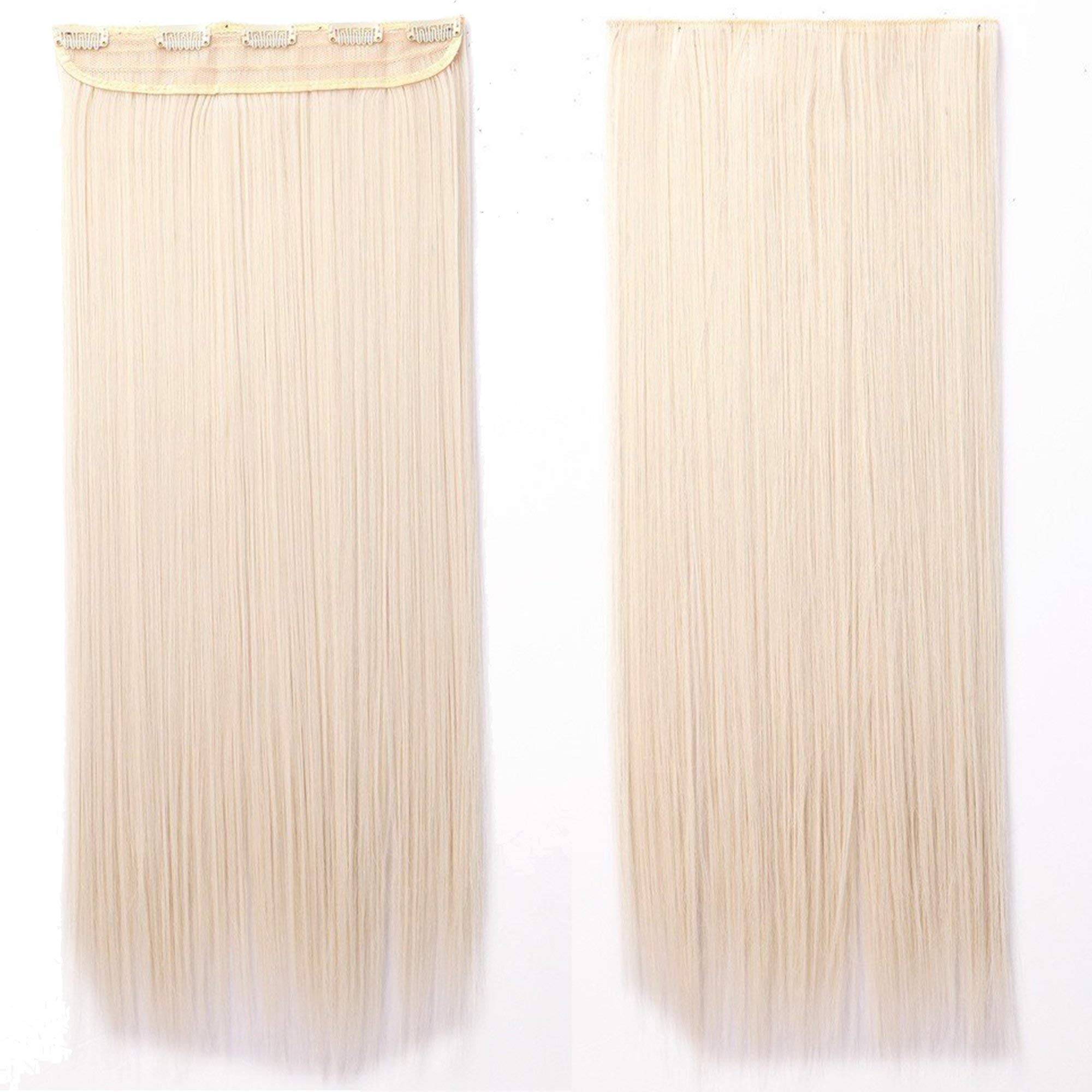 S-noilite Trendy 26 Inches-Straight 3/4 Full Head One Piece 5clips Clip in Hair Extensions Long (Light Blonde)