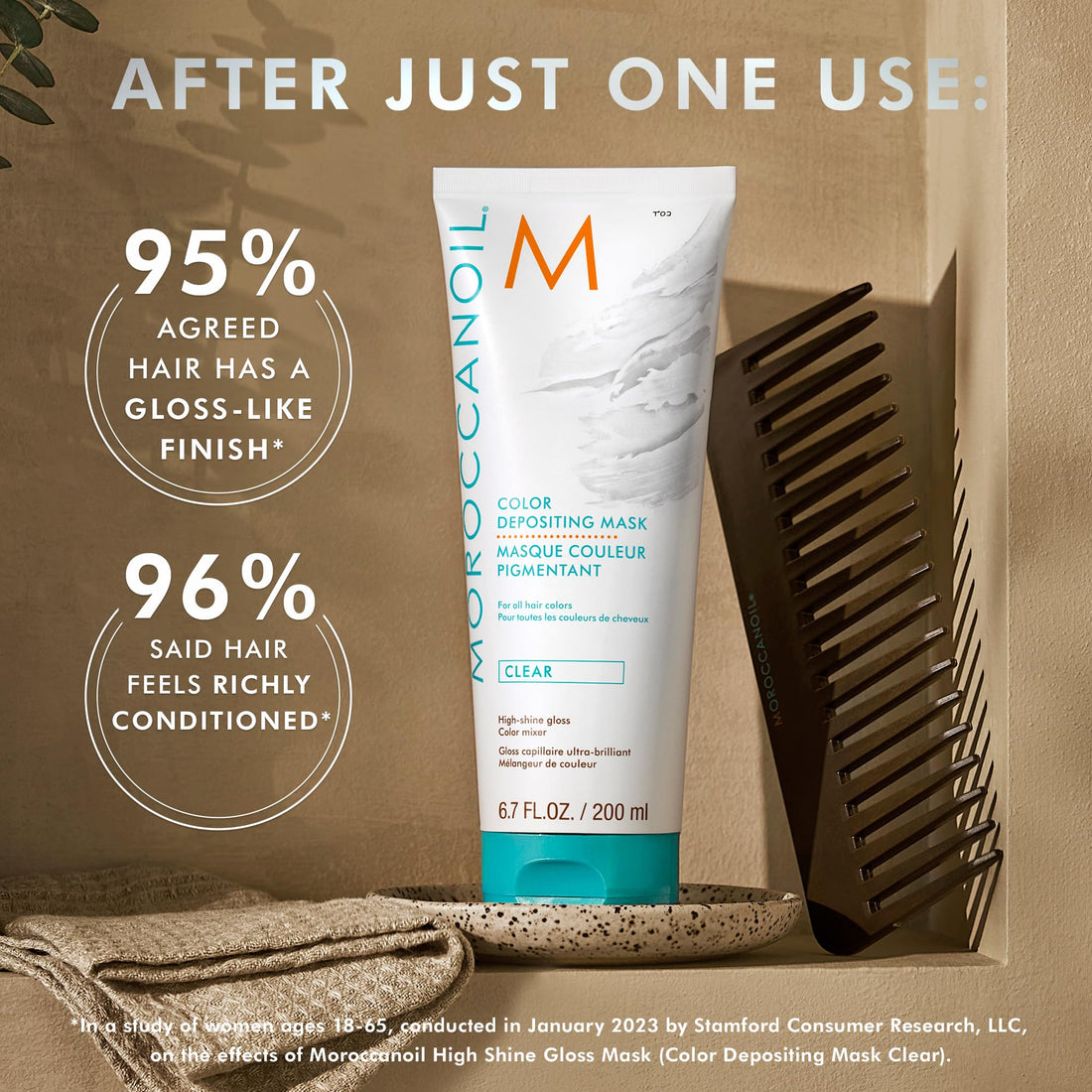 Moroccanoil High Shine Gloss Mask - Color Depositing Mask Clear, 6.7 Fl. Oz.