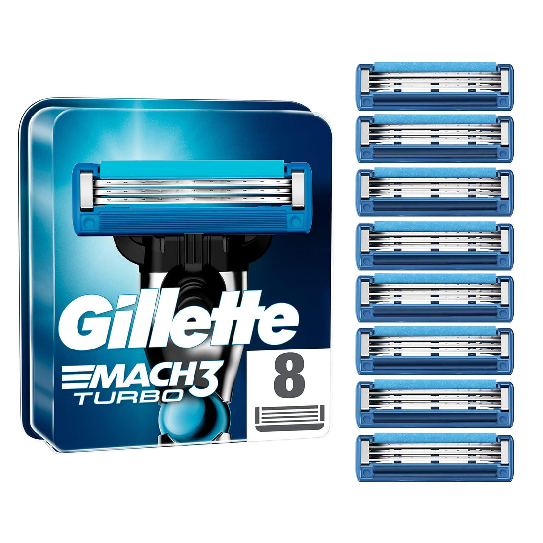 Gillette 27492-3 Mach 3 Mens Turbo Refill Cartridge Blades - 24 Pack