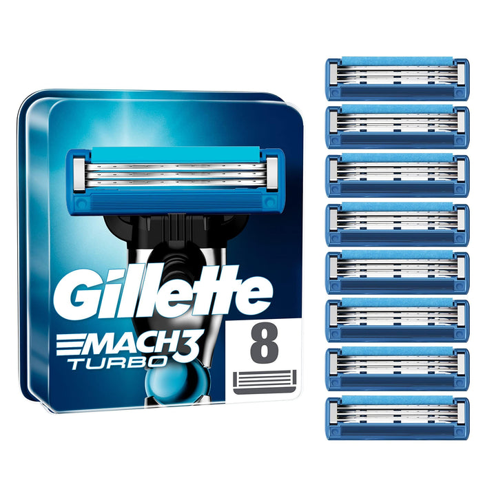 Gillette 27492-3 Mach 3 Mens Turbo Refill Cartridge Blades - 24 Pack