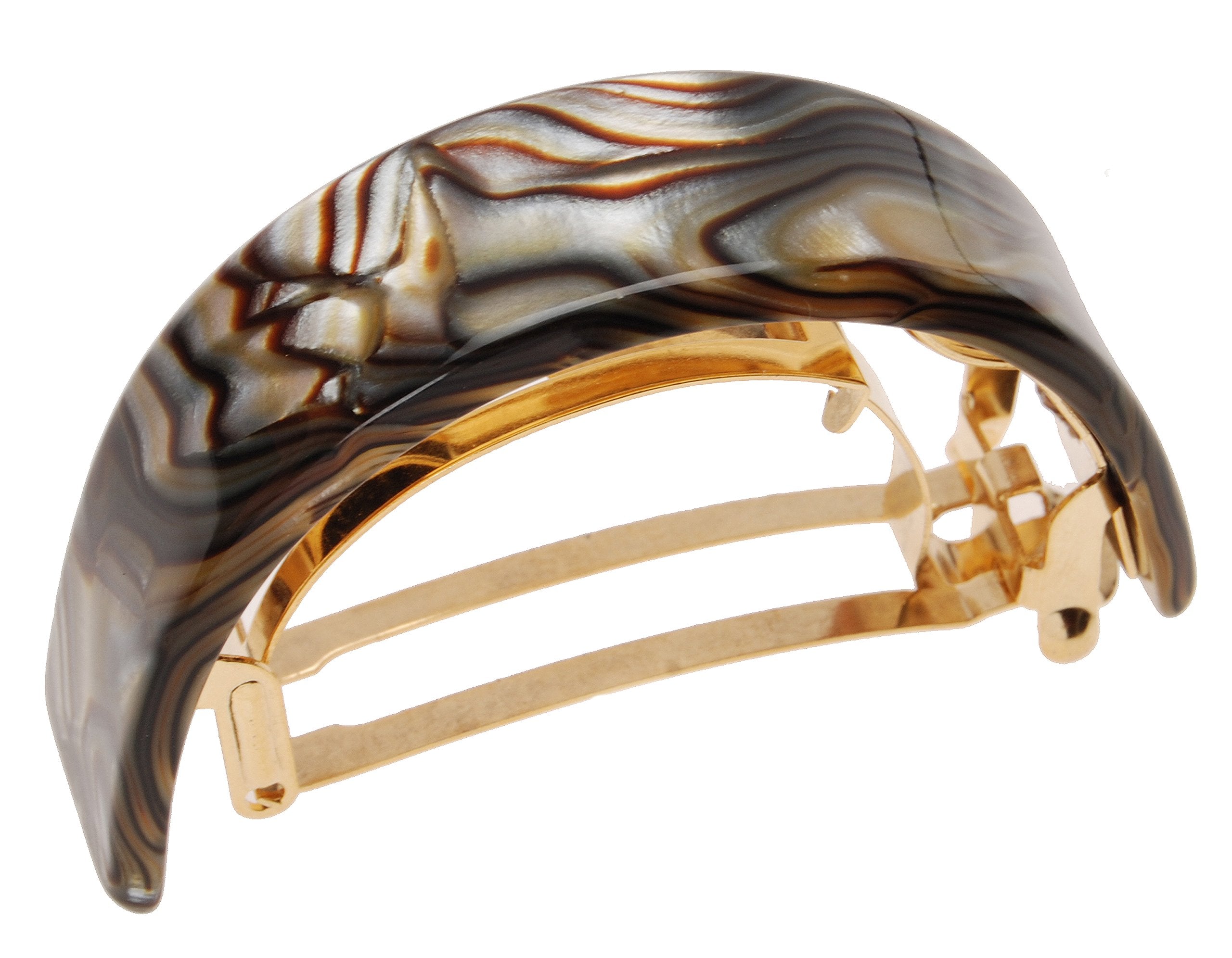 Onyx : France Luxe Skinny Rectangle Ponytail Barrette - Onyx