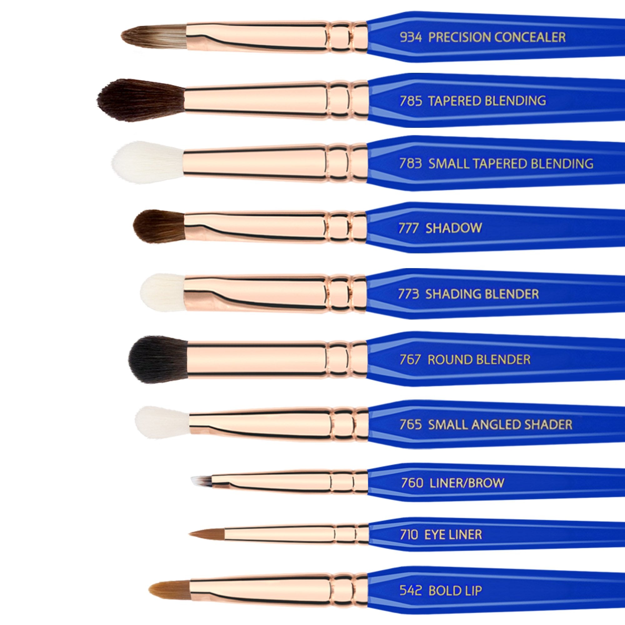 Bdellium Tools Professional Makeup Brush Golden Triangle Phase I - 15 pc. Brush Set with Stand-Up Pouch