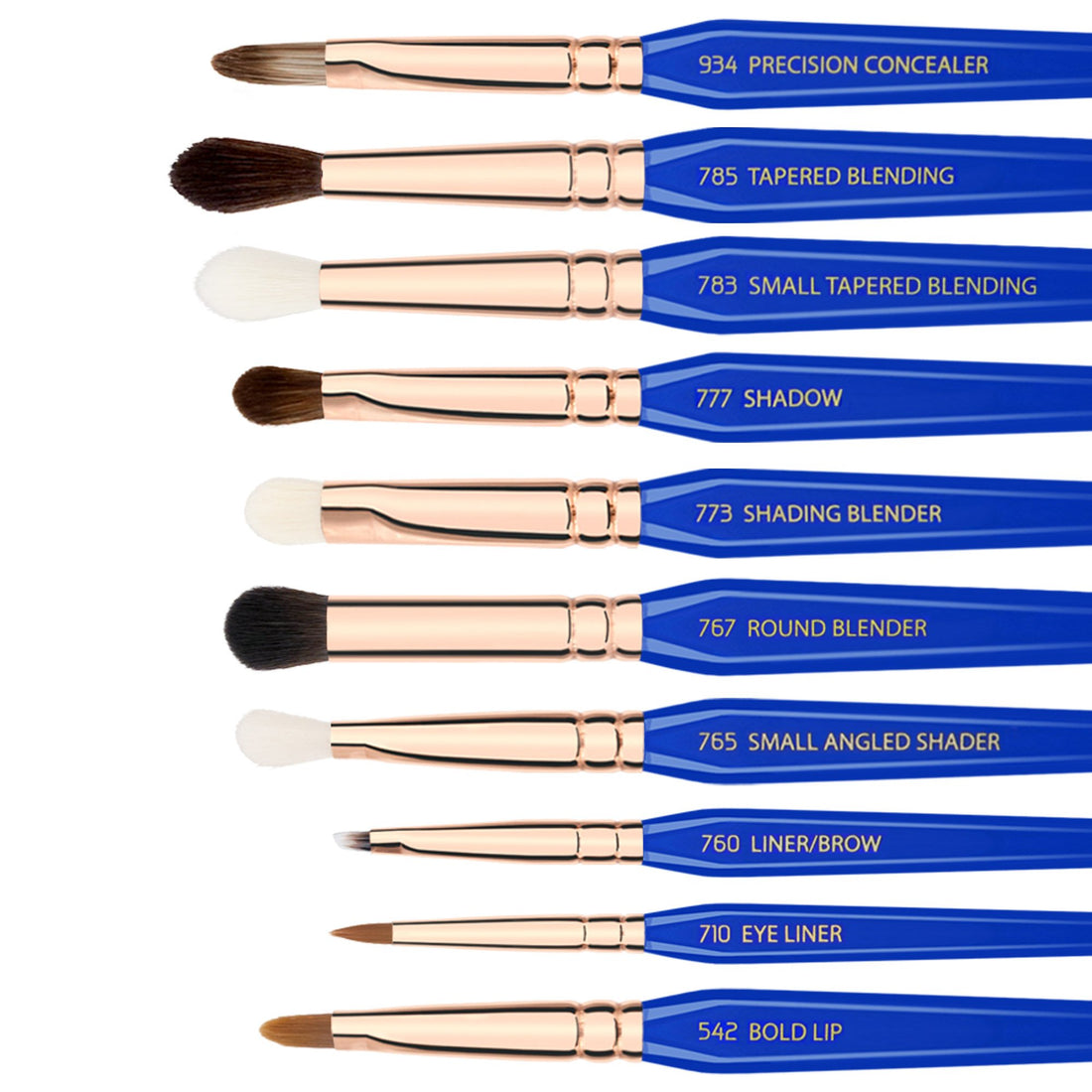 Bdellium Tools Professional Makeup Brush Golden Triangle Phase I - 15 pc. Brush Set with Stand-Up Pouch