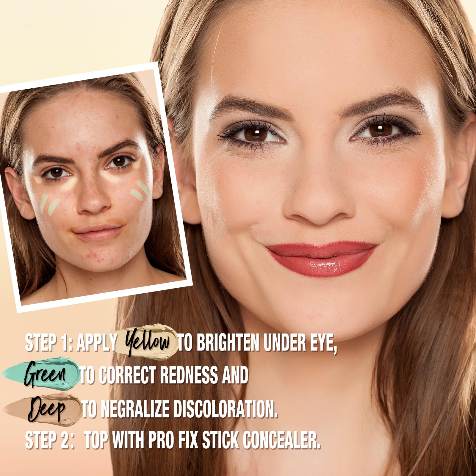 Jolilab 6 Color Contour Stick Concealer Stick Cream Palette Contour Multifunctional Contouring Makeup Kit for Face Highlighter Makeup Stick Set Long Lasting & Waterproof(6PCS Set, 1)