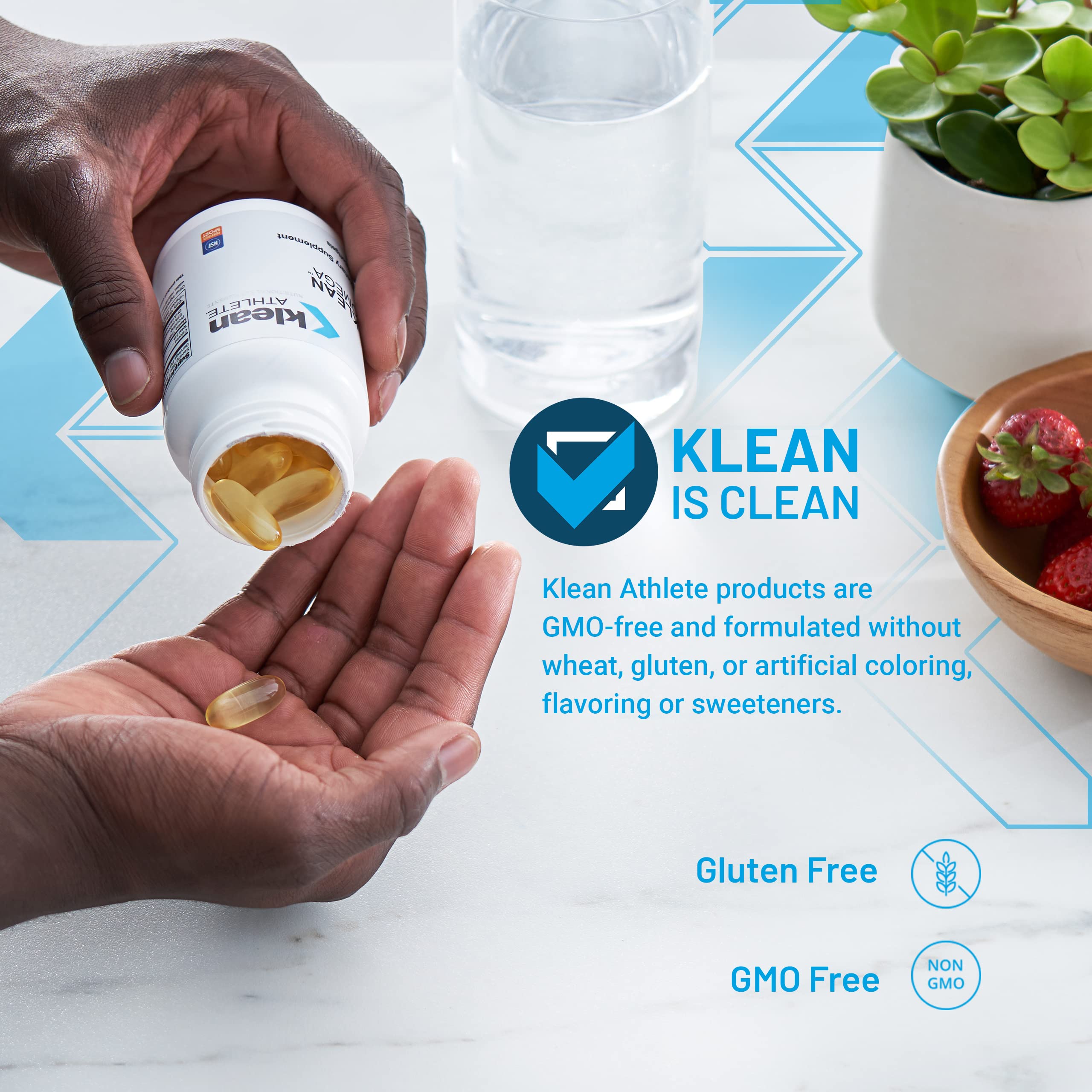 Klean ATHLETE Klean Omega | Pure Fish Oil in Triglyceride Form to Support Cardiovascular, Neurological and Joint Health | NSF Certified for Sport | 60 Softgels