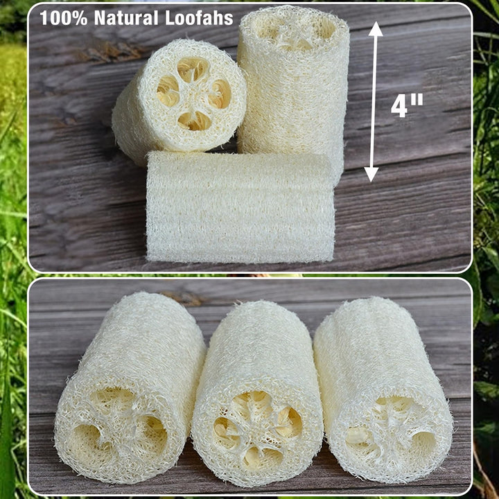 Loofah Sponges Natural Organic Luffa Loofah Bath Sponge Exfoliating Natural Bath Shower Sponges Body Scrubbers, 6 Pack