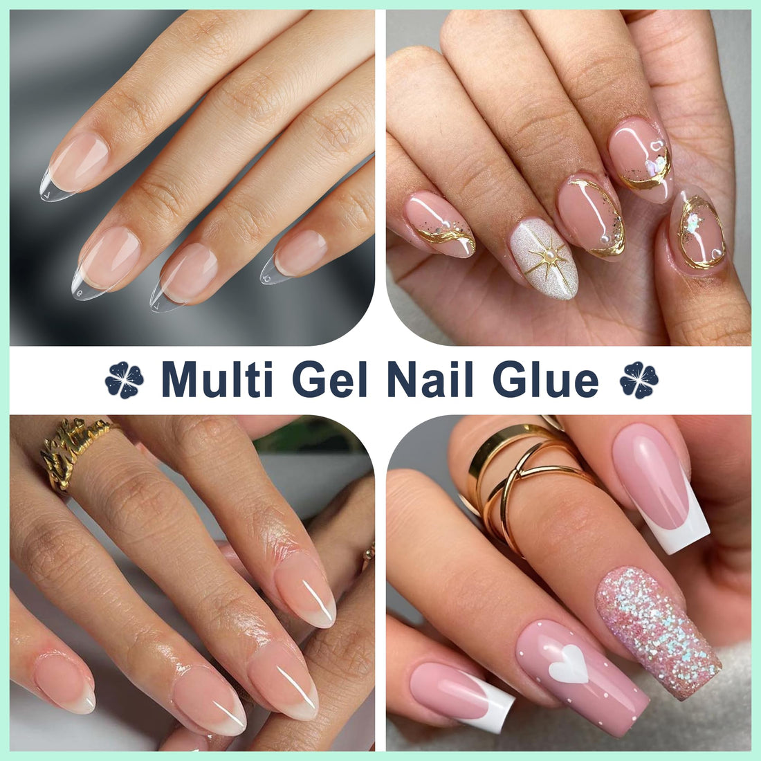 Luckyfairy Nail Glue Gel for Nail Tips, Super Strong Solid Gel Glue U V Cured Needed, 15ml Soak Off Soft Adhesive Bonding for Acrylic Nails, Nails Extension Fake Nails