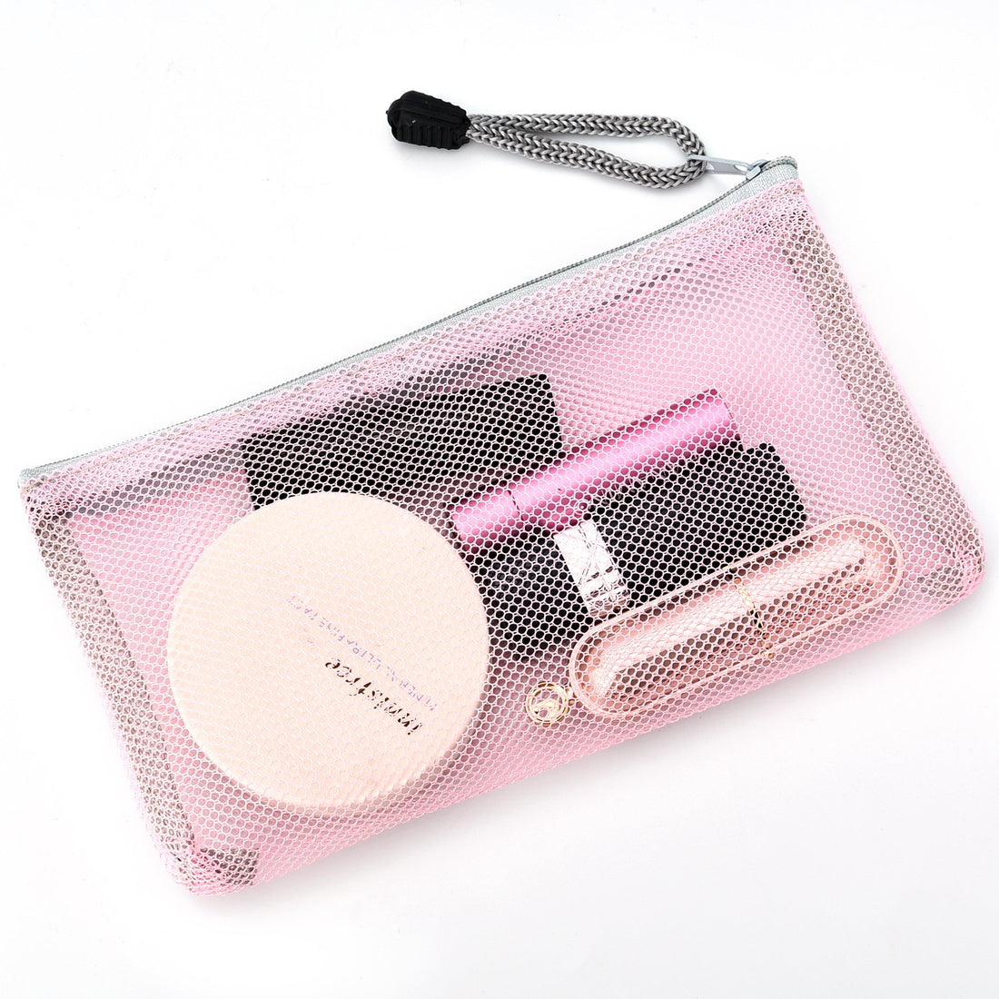 Hestya 8 Pieces Zipper Mesh Carry Bag Mesh Makeup Bag Mesh Compact Travel Pouch Organizer for Toiletry and Cosmetics, 8 Colors